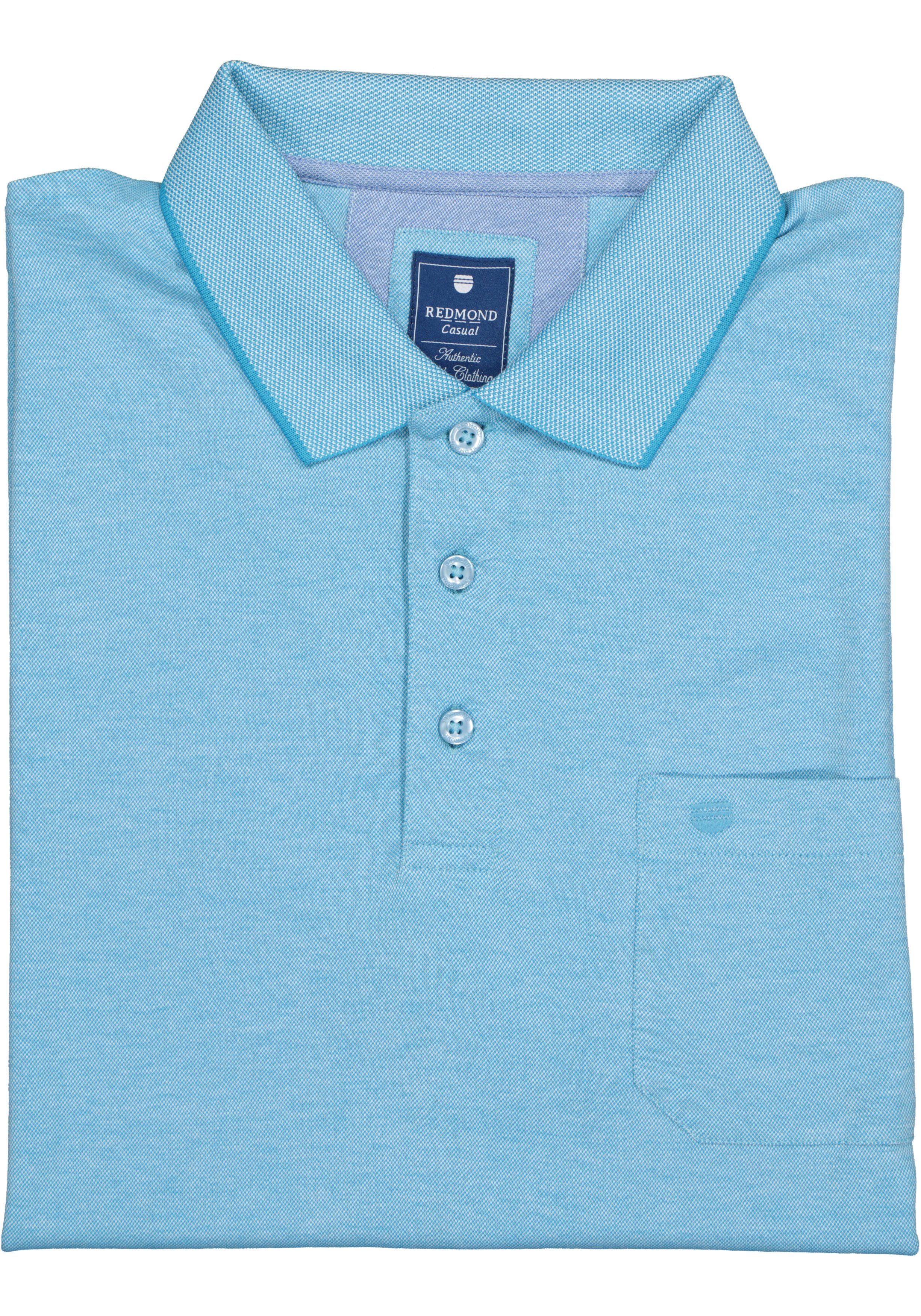 Redmond regular fit poloshirt, turquoise melange