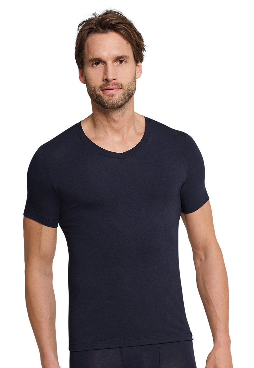 SCHIESSER Long Life Soft T-shirt (1-pack), heren shirt korte mouwen blauwzwart