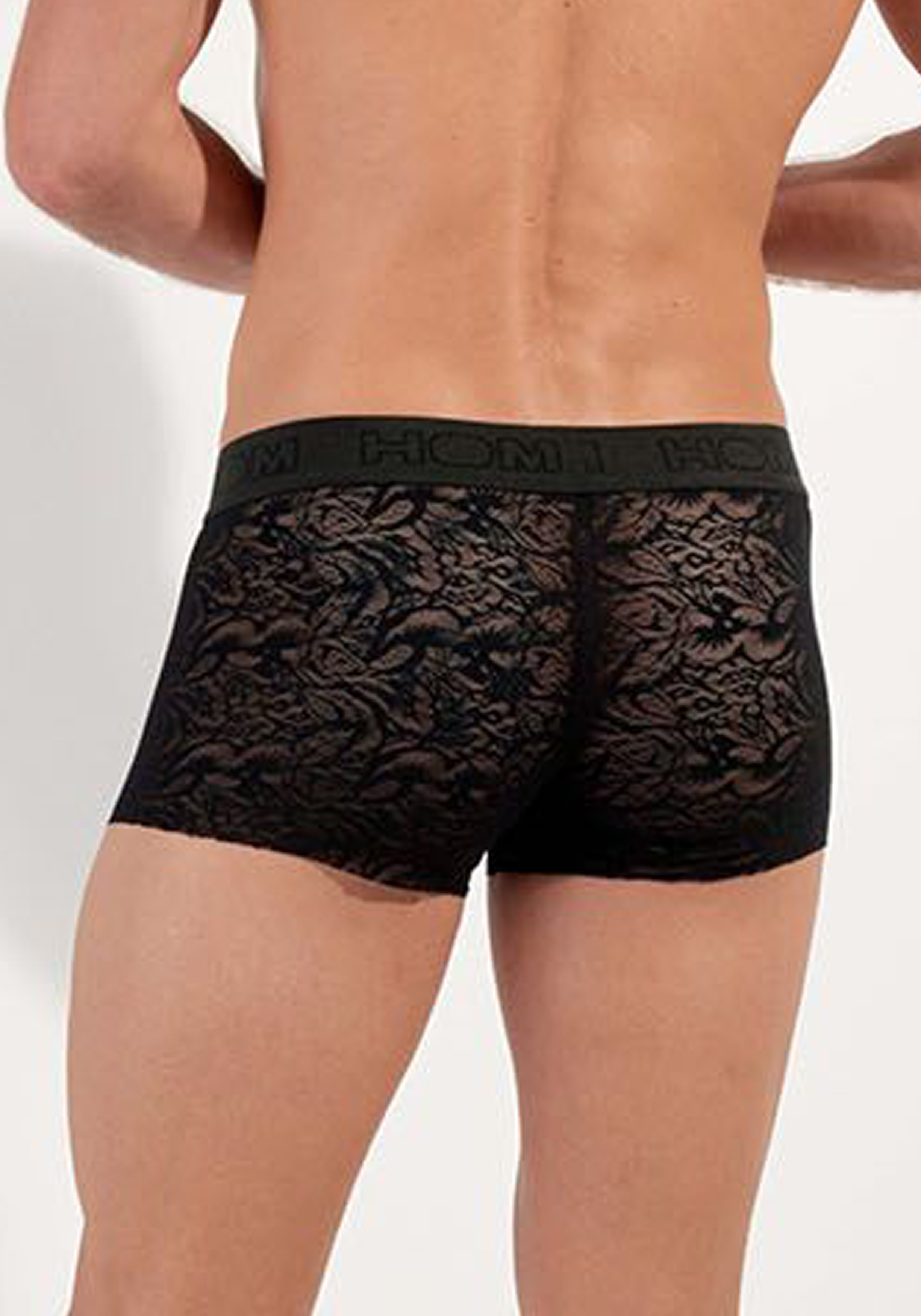 HOM Free cut lace trunk (1-pack), heren boxer, zwart