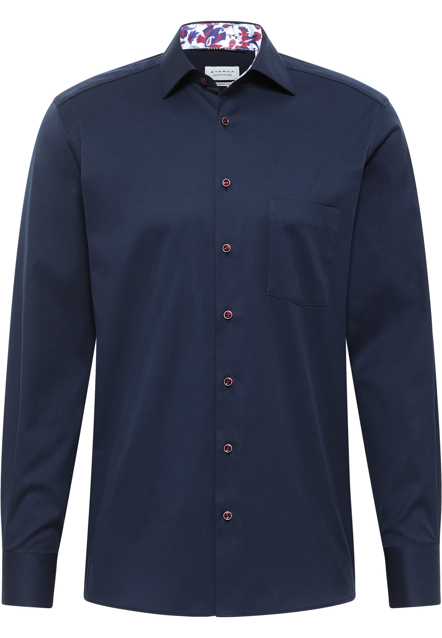 ETERNA modern fit overhemd, twill, donkerblauw (contrast)