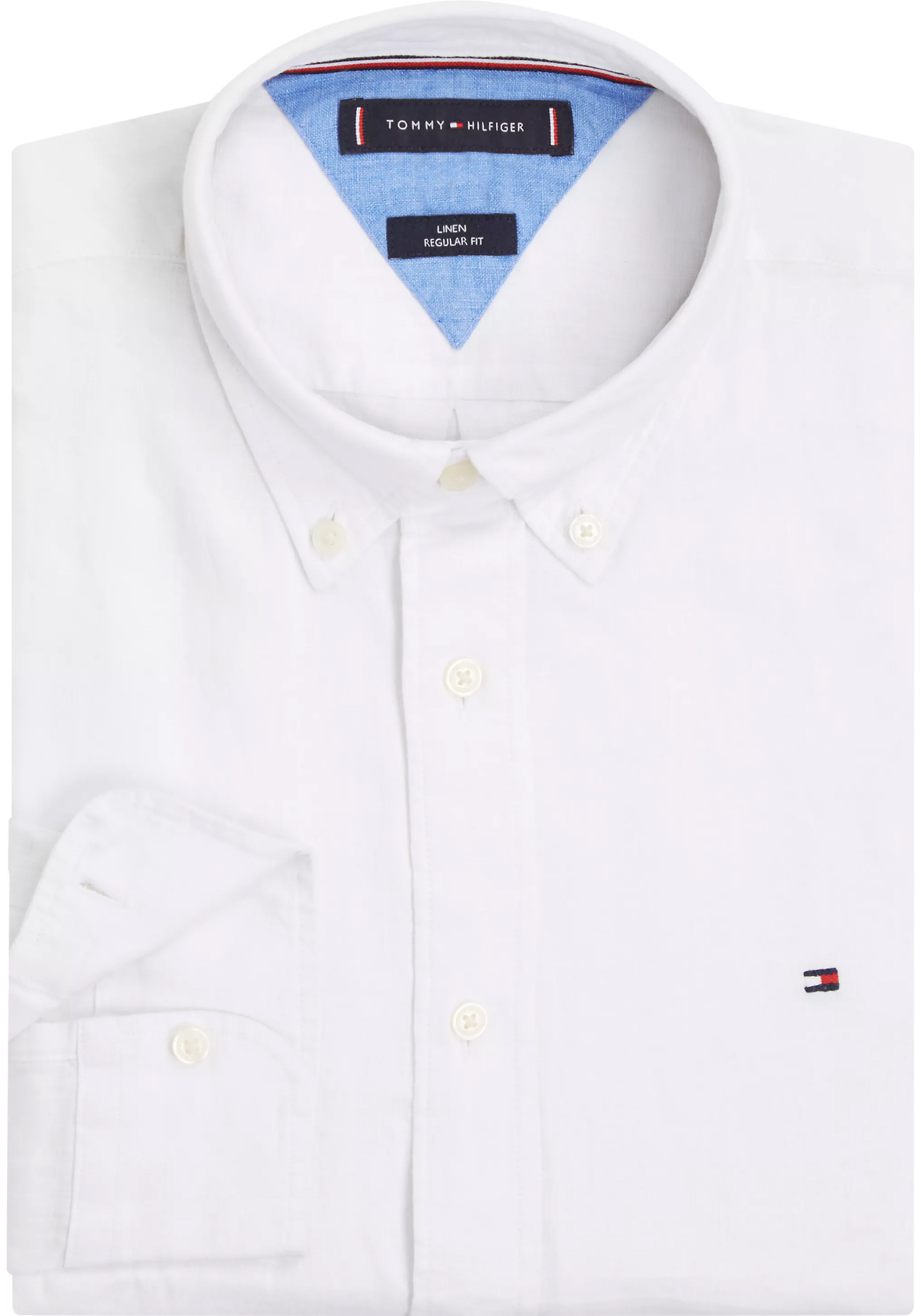 Tommy Hilfiger Pigment Dyed Regular Fit Shirt, popeline, wit