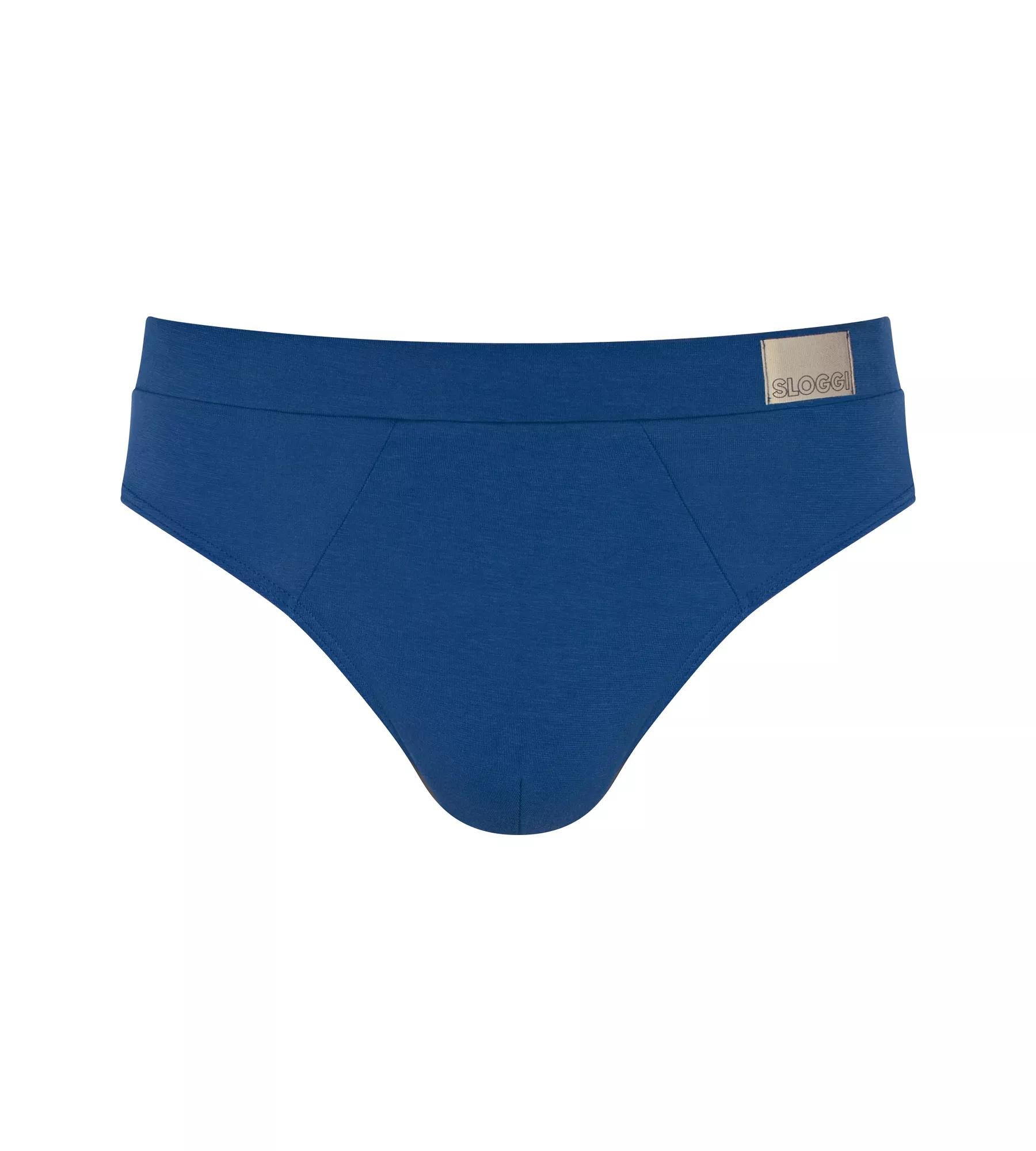 Sloggi Men GO Natural Brief, heren slip met smalle zijkanten (2-pack), kobalt- en donkerblauw