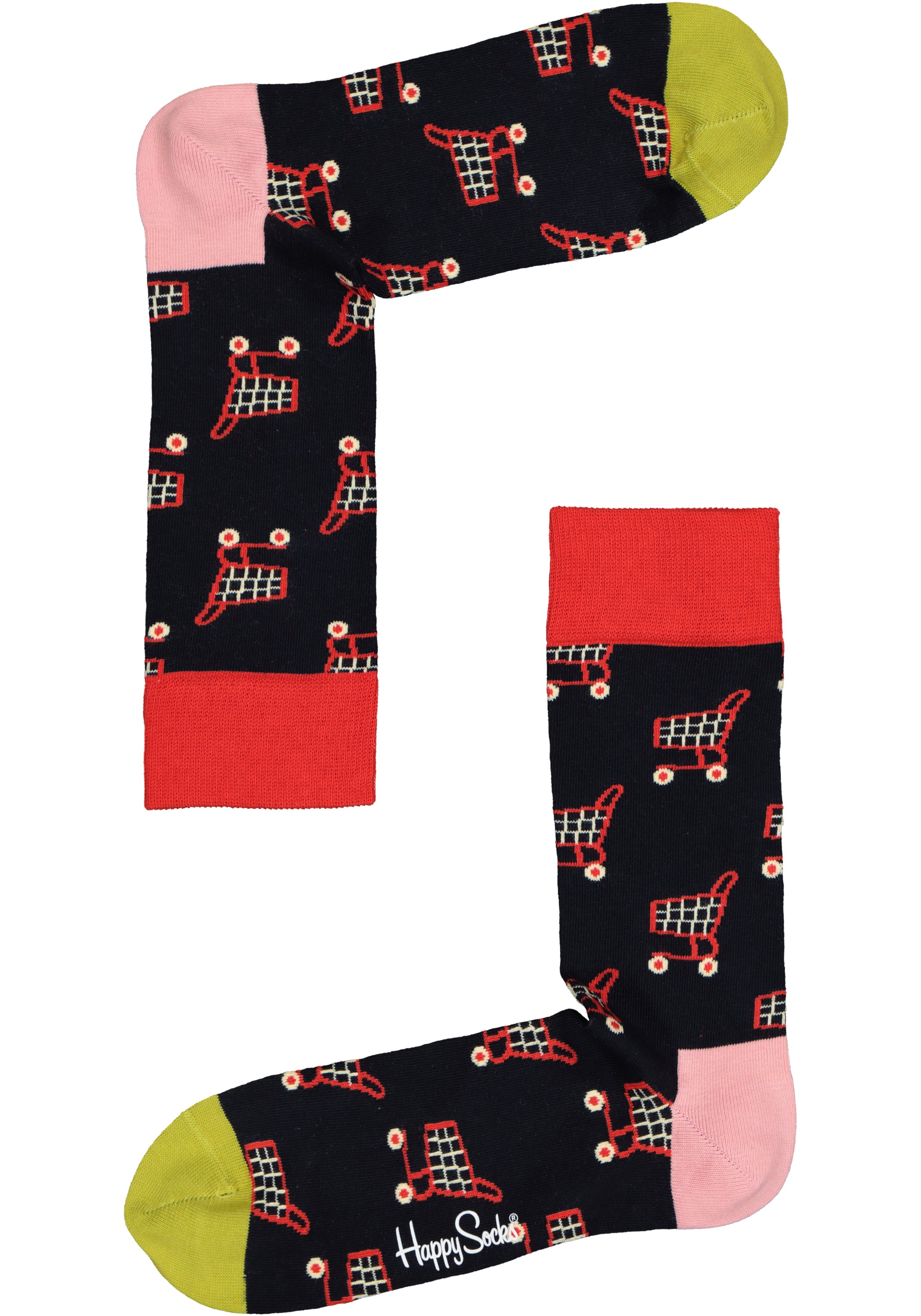 Happy Socks Shop Til You Drop Sock, blauw met rood