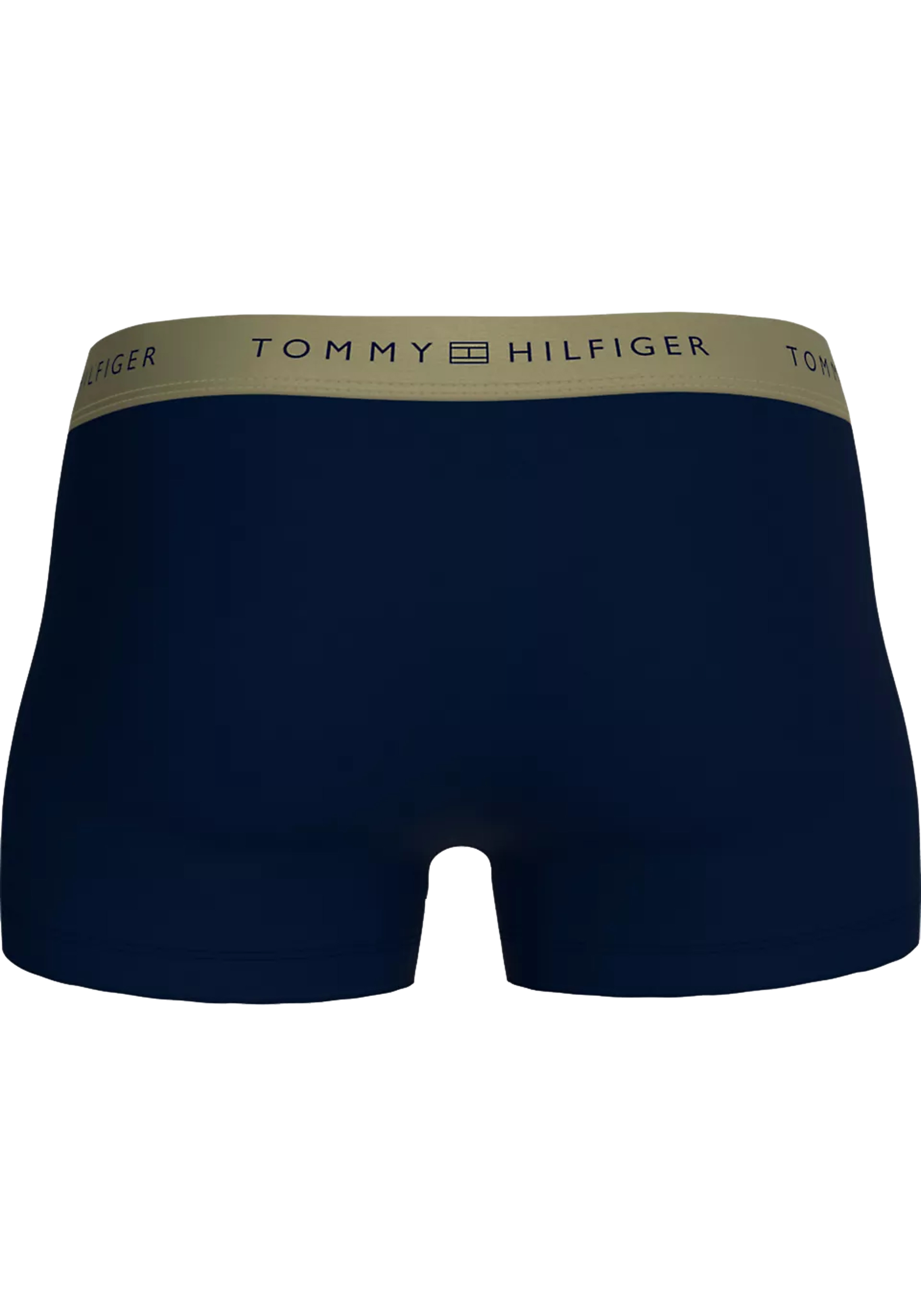 Tommy Hilfiger trunk (5-pack), heren boxers normale lengte, blauw met goudkleurige tailleband