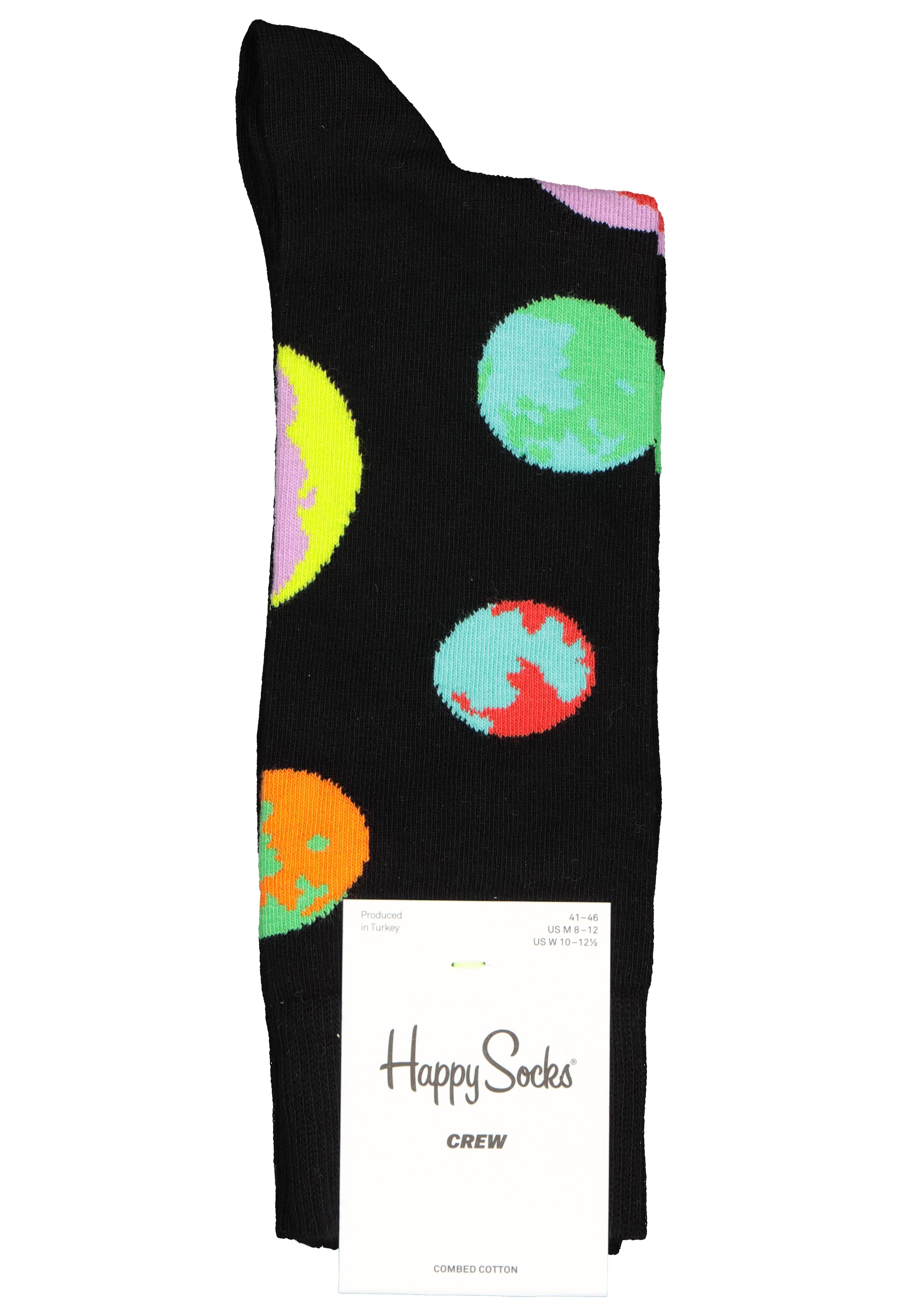 Happy Socks Moonshadow Sock, zwart met planeten