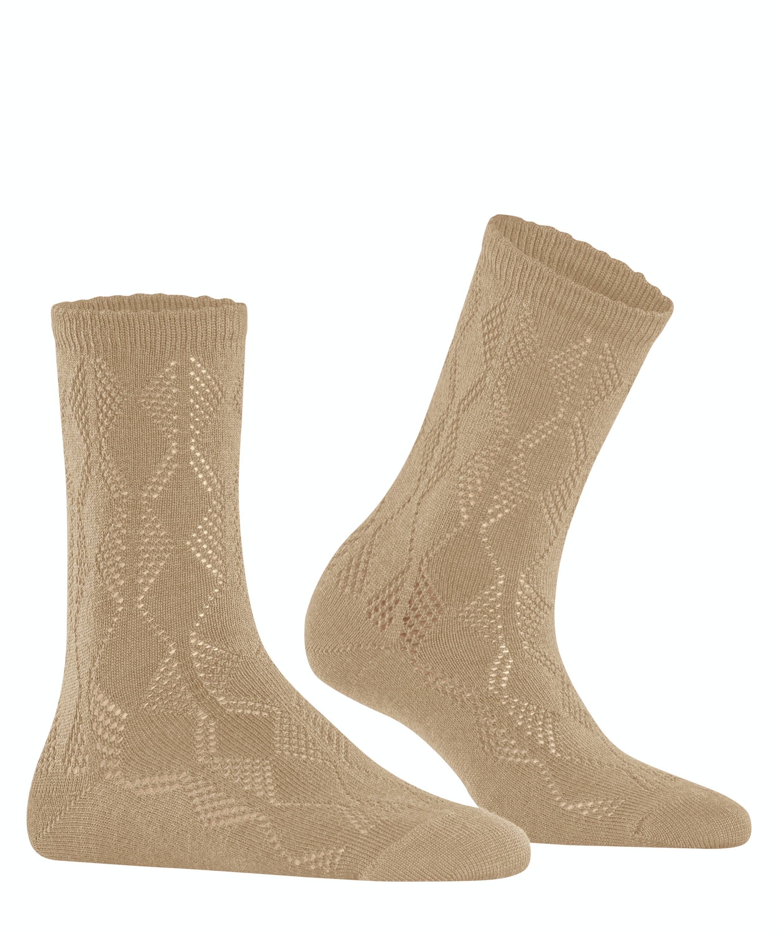 FALKE Argyle Vibe damessokken, beige (dune)