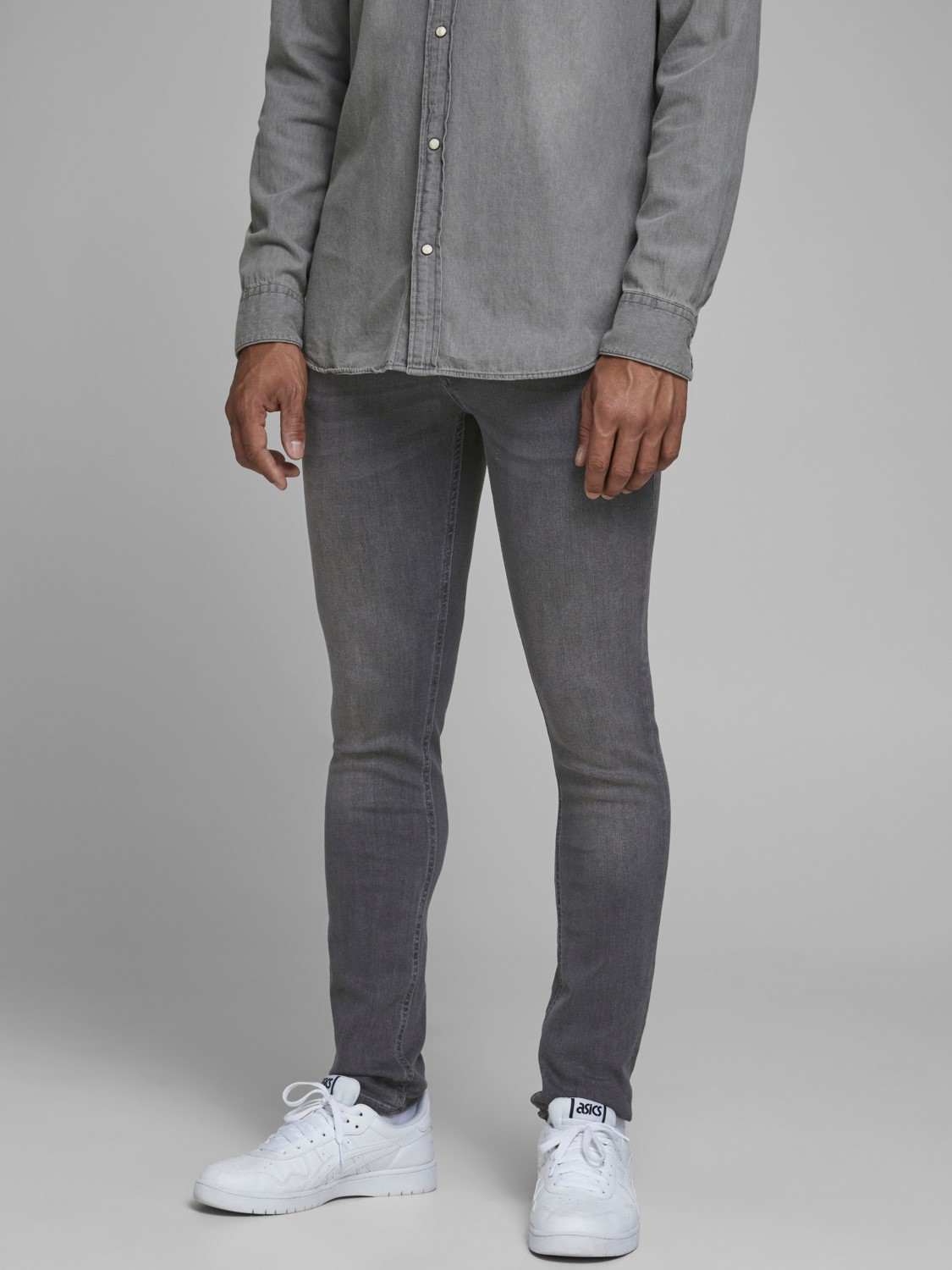 JACK & JONES Liam Original loose fit, heren jeans, grijs denim