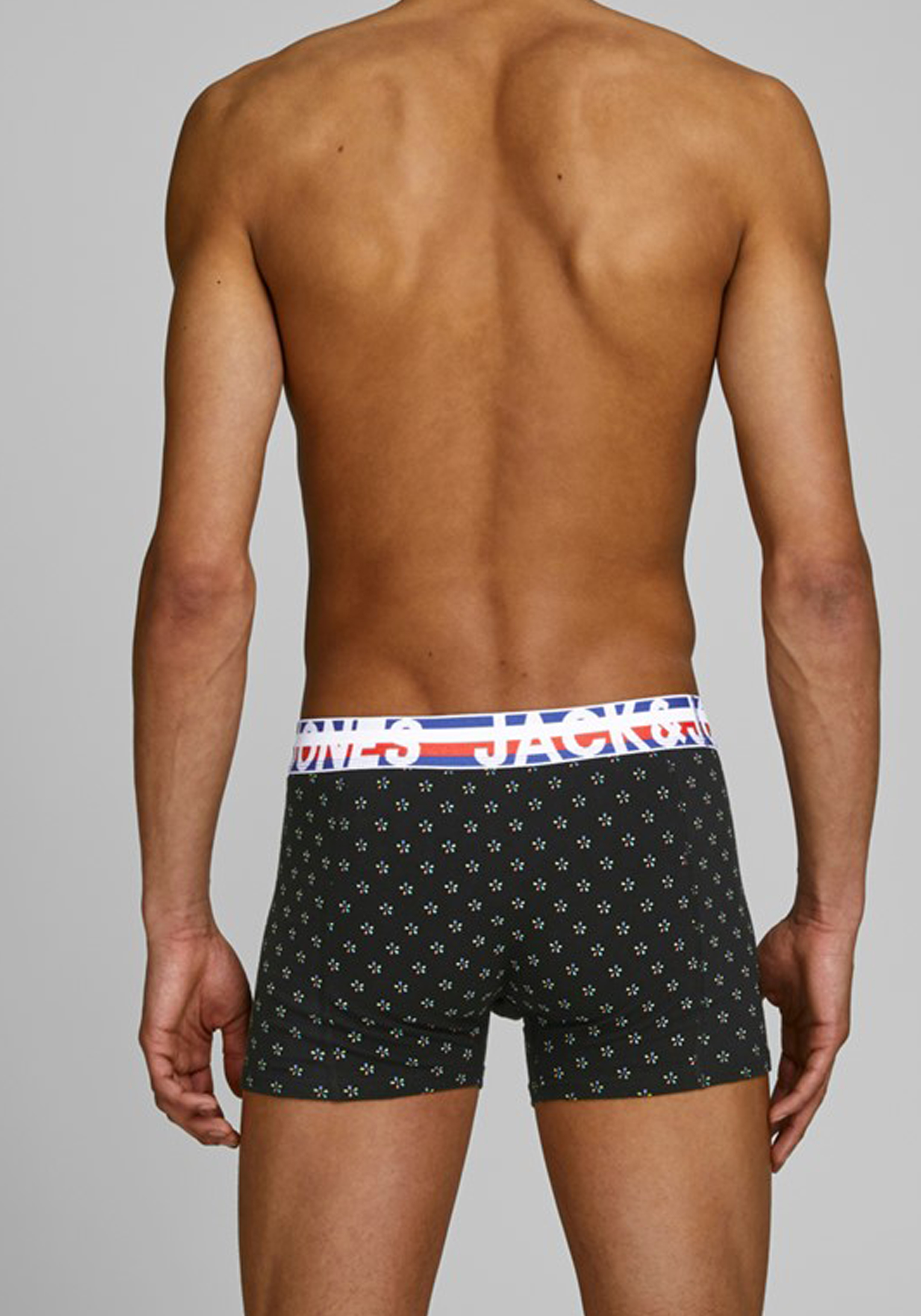 Jack & Jones heren boxers Jachenrik trunks (3-pack), blauw uni en dessin