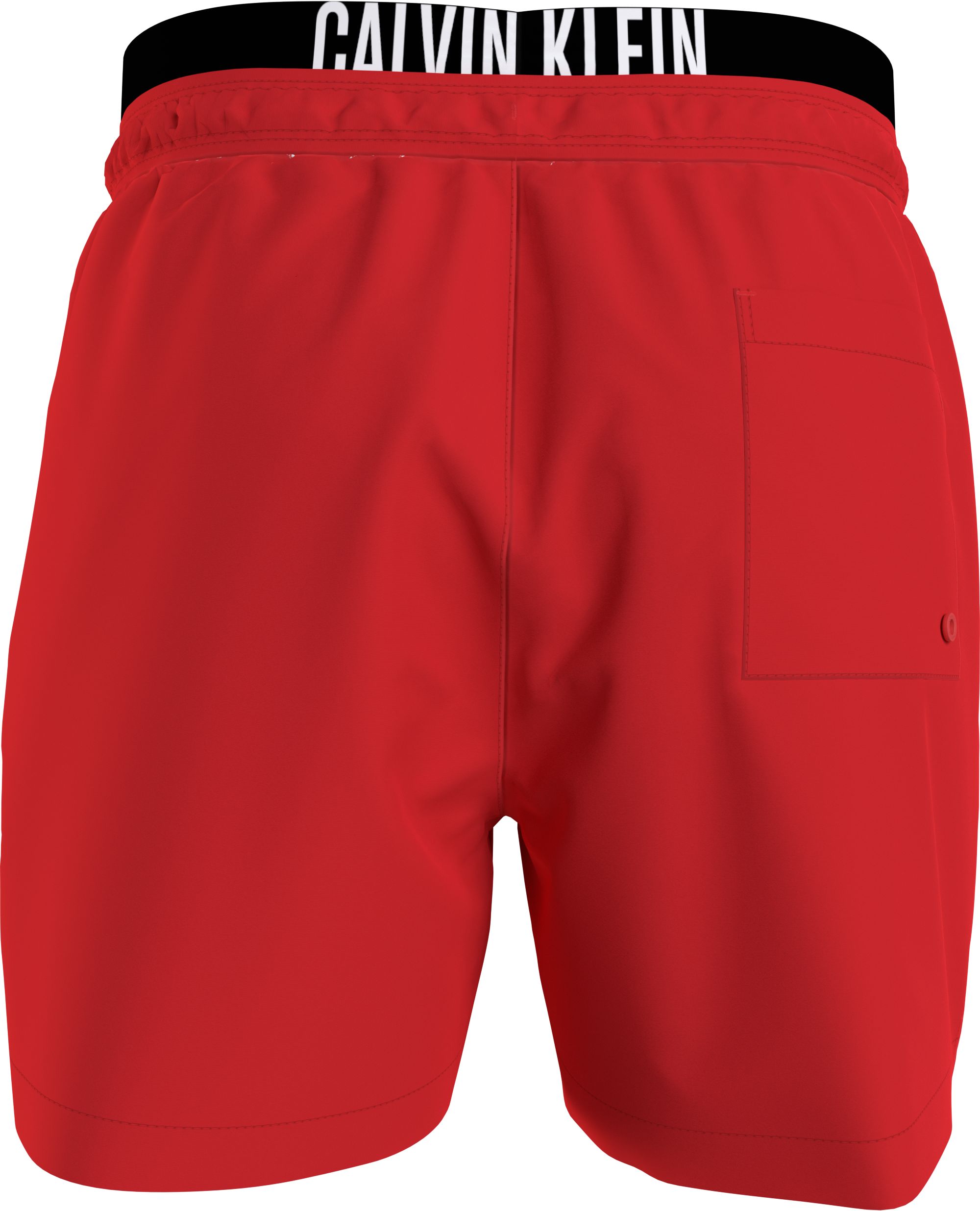 Calvin Klein Medium Drawstring double waistband swimshort, heren zwembroek, rood