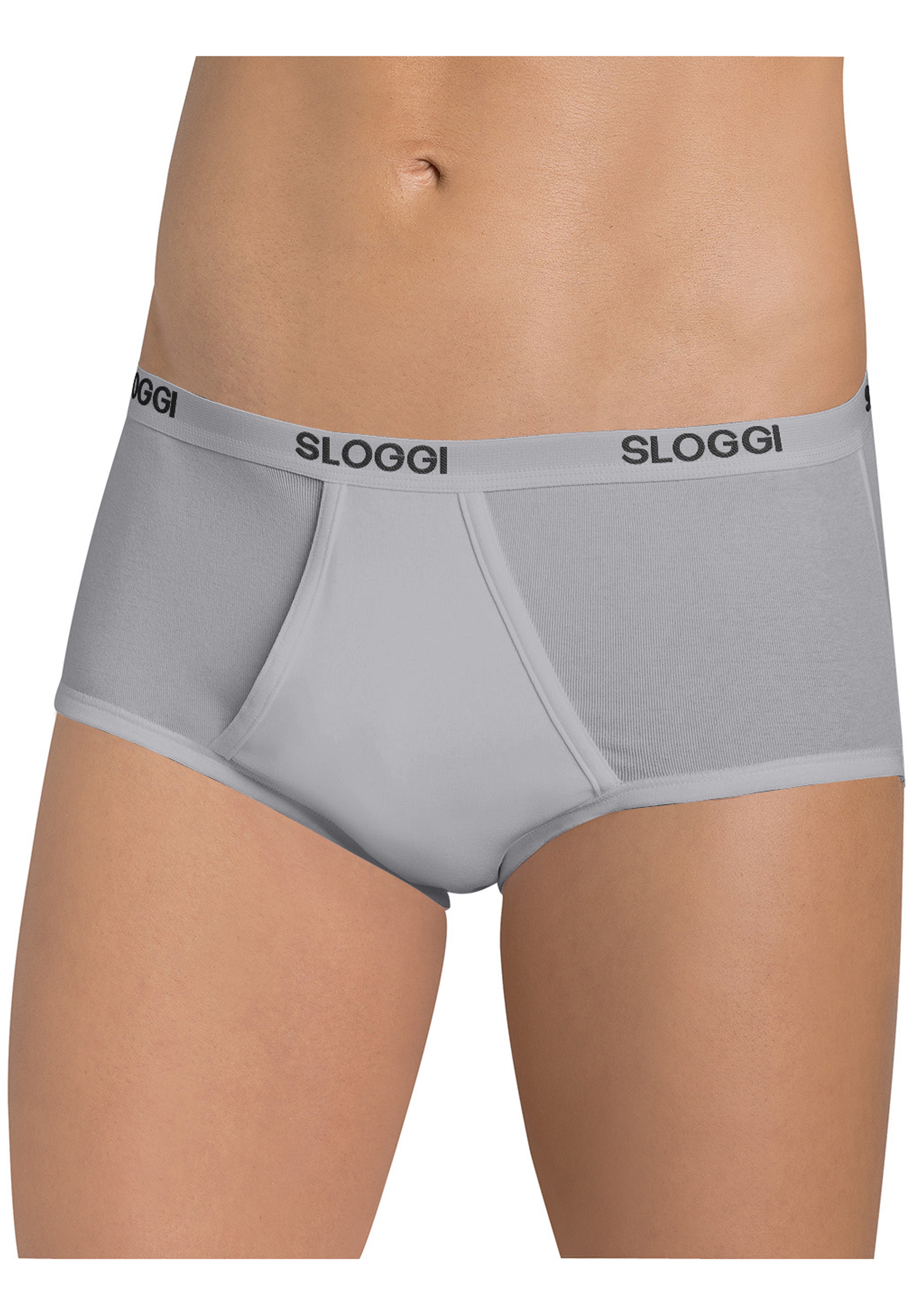 Sloggi Men Basic Maxi, heren slips met gulp (2-pack), grijs