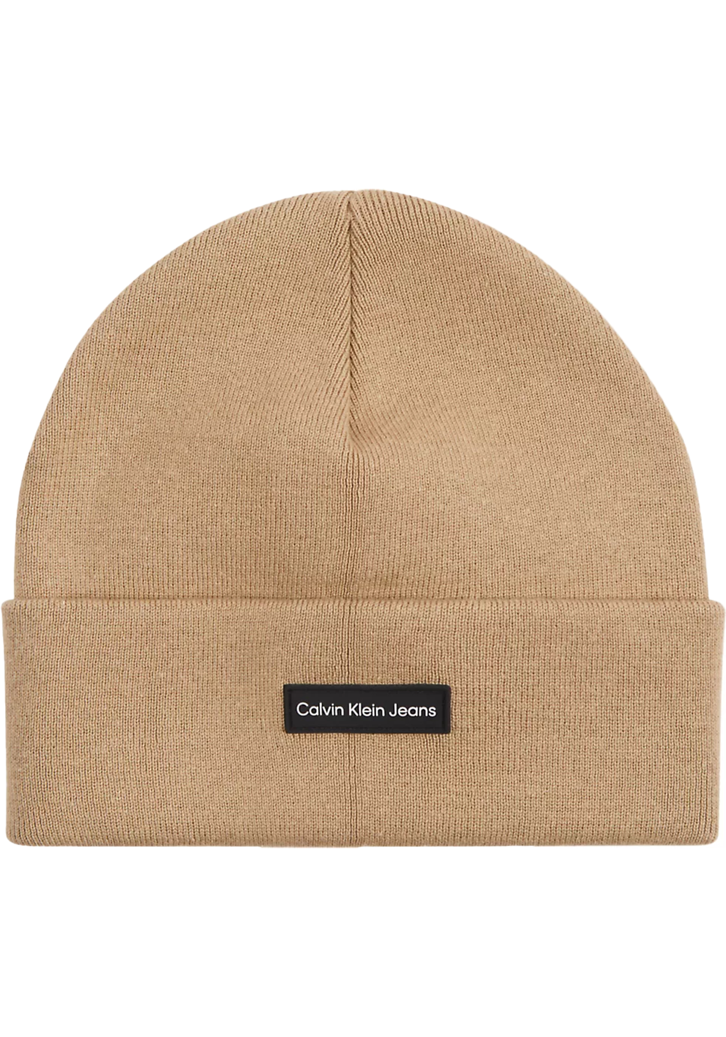 Calvin Klein muts, patch beanie, beige