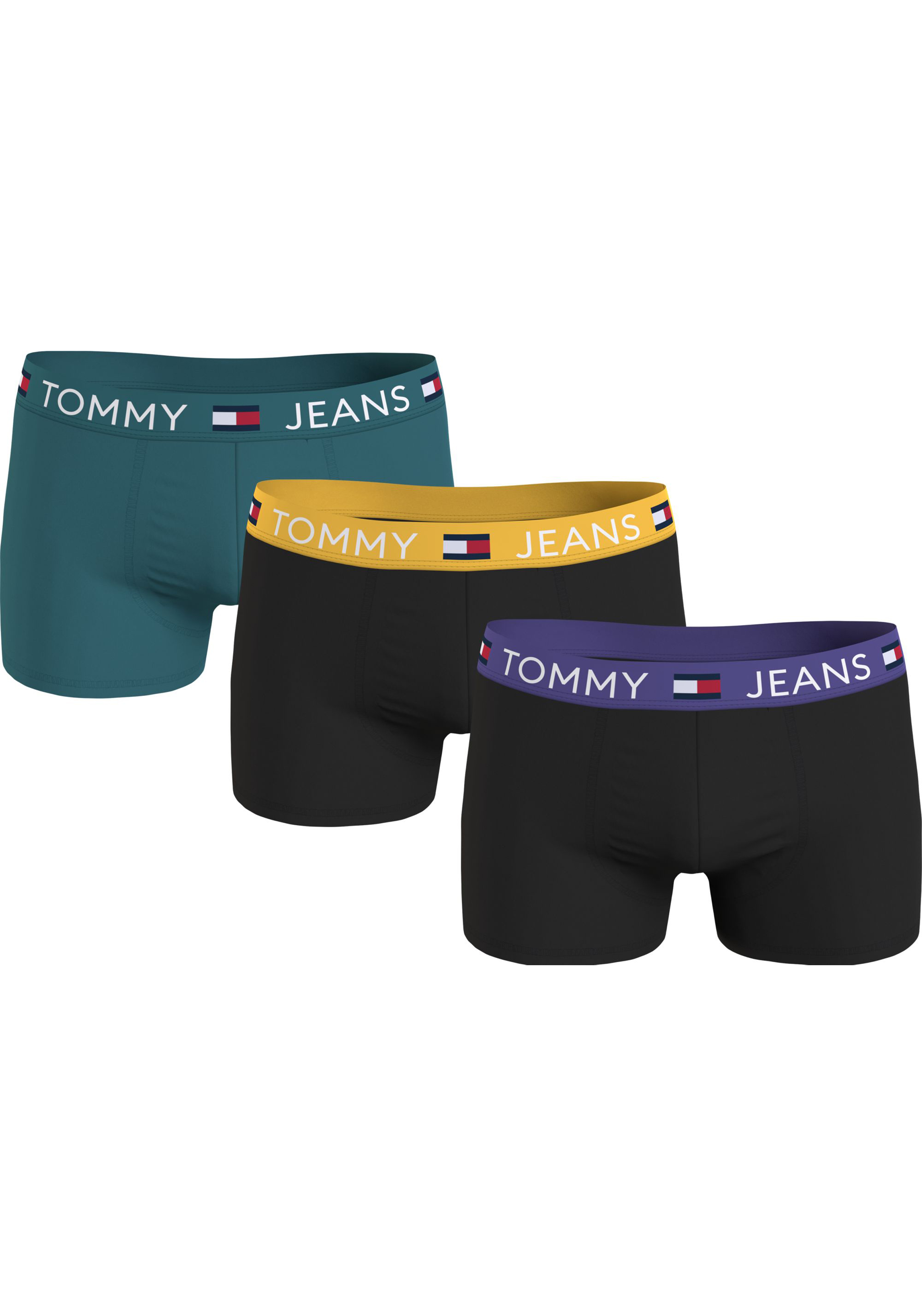 Tommy Hilfiger trunk (3-pack), heren boxers normale lengte, zwart, petrol