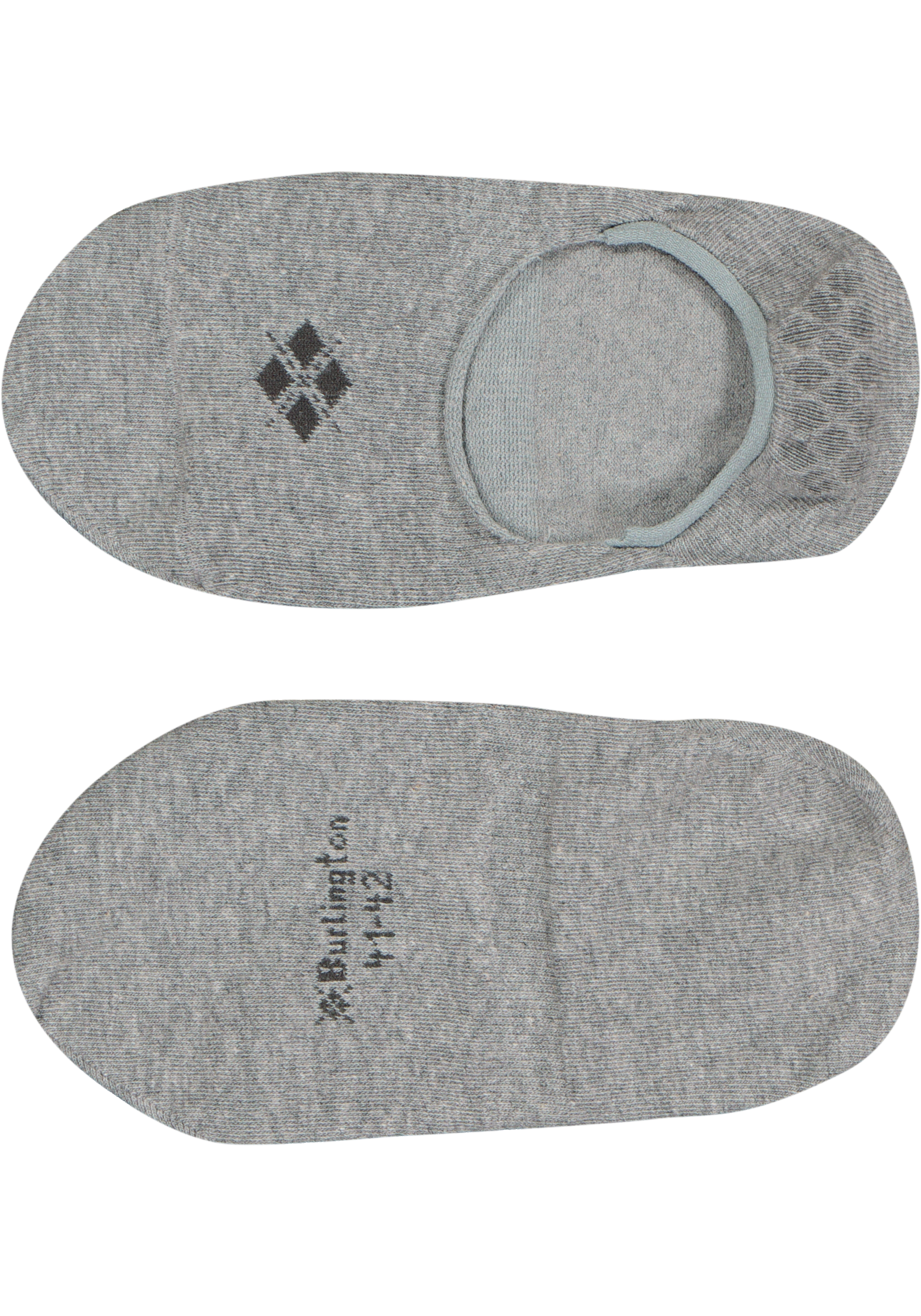 Burlington Everyday invisible herensokken (2-pack), katoen, grijs (light grey)