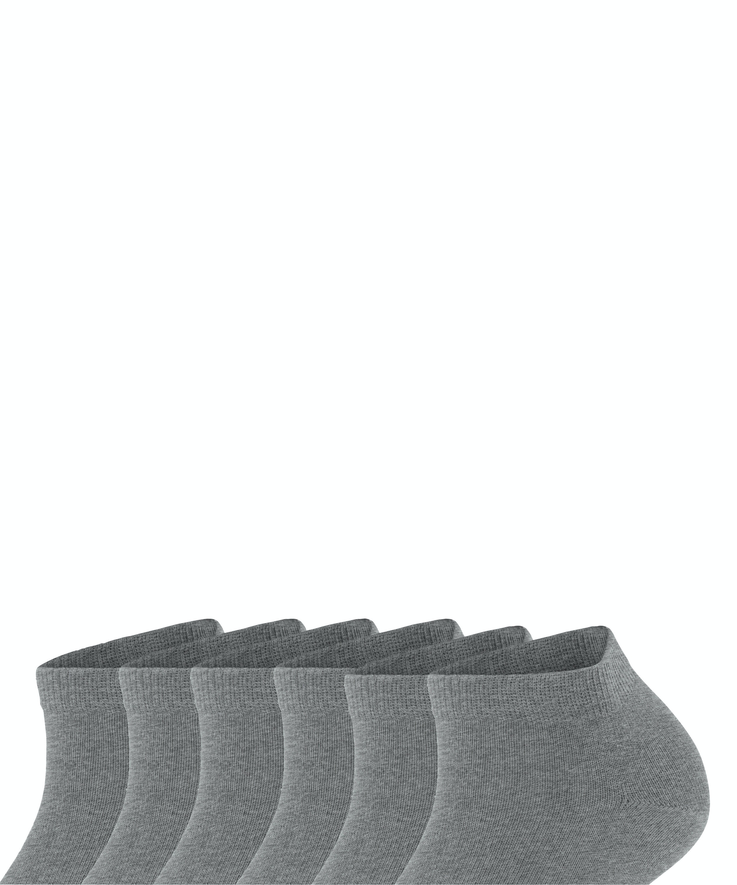 FALKE Happy Bundle 6-Pack dames sneakersokken, grijs (light greymel.)