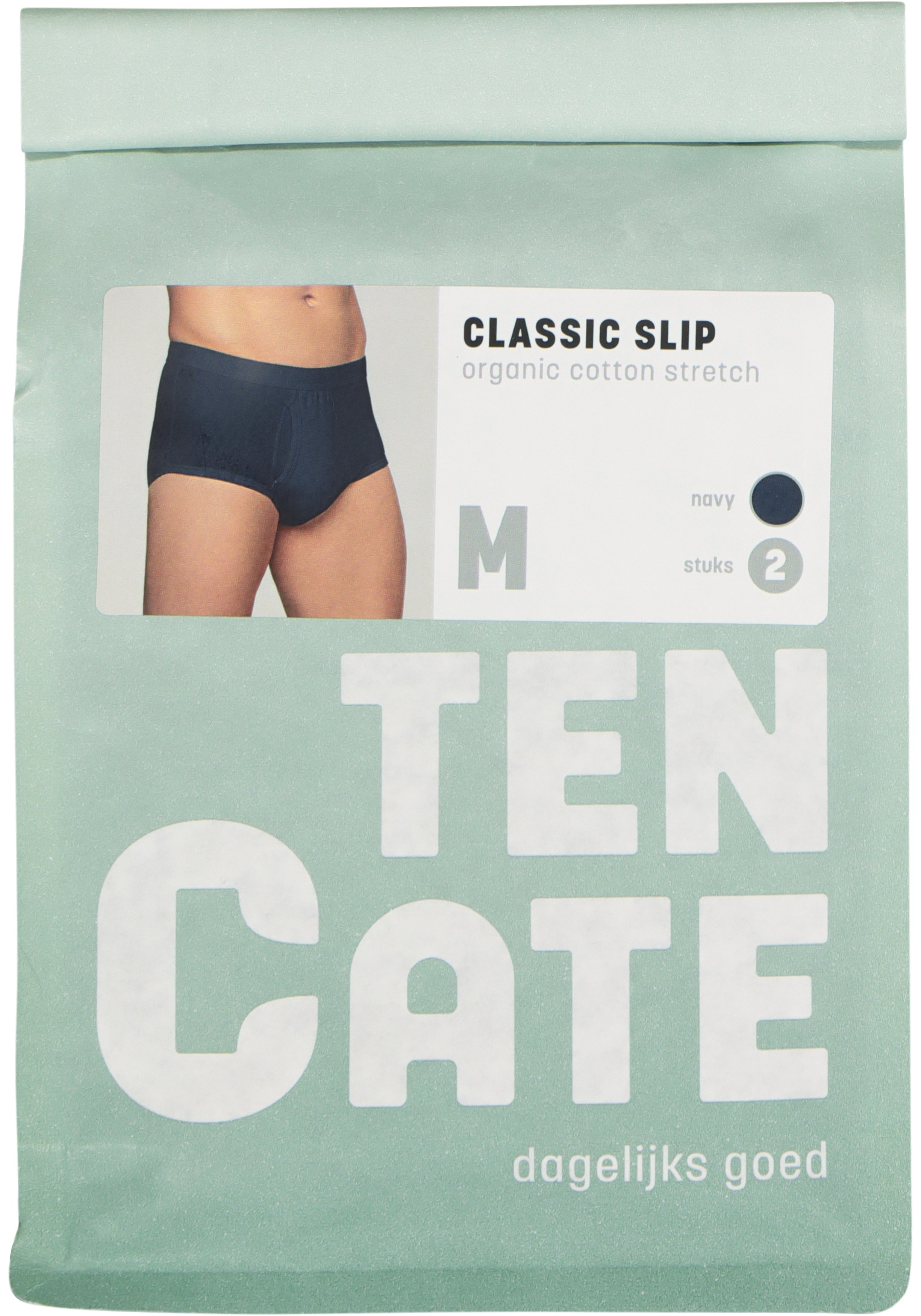 TEN CATE Basics men classic slip met gulp (2-pack), heren heupslips, blauw