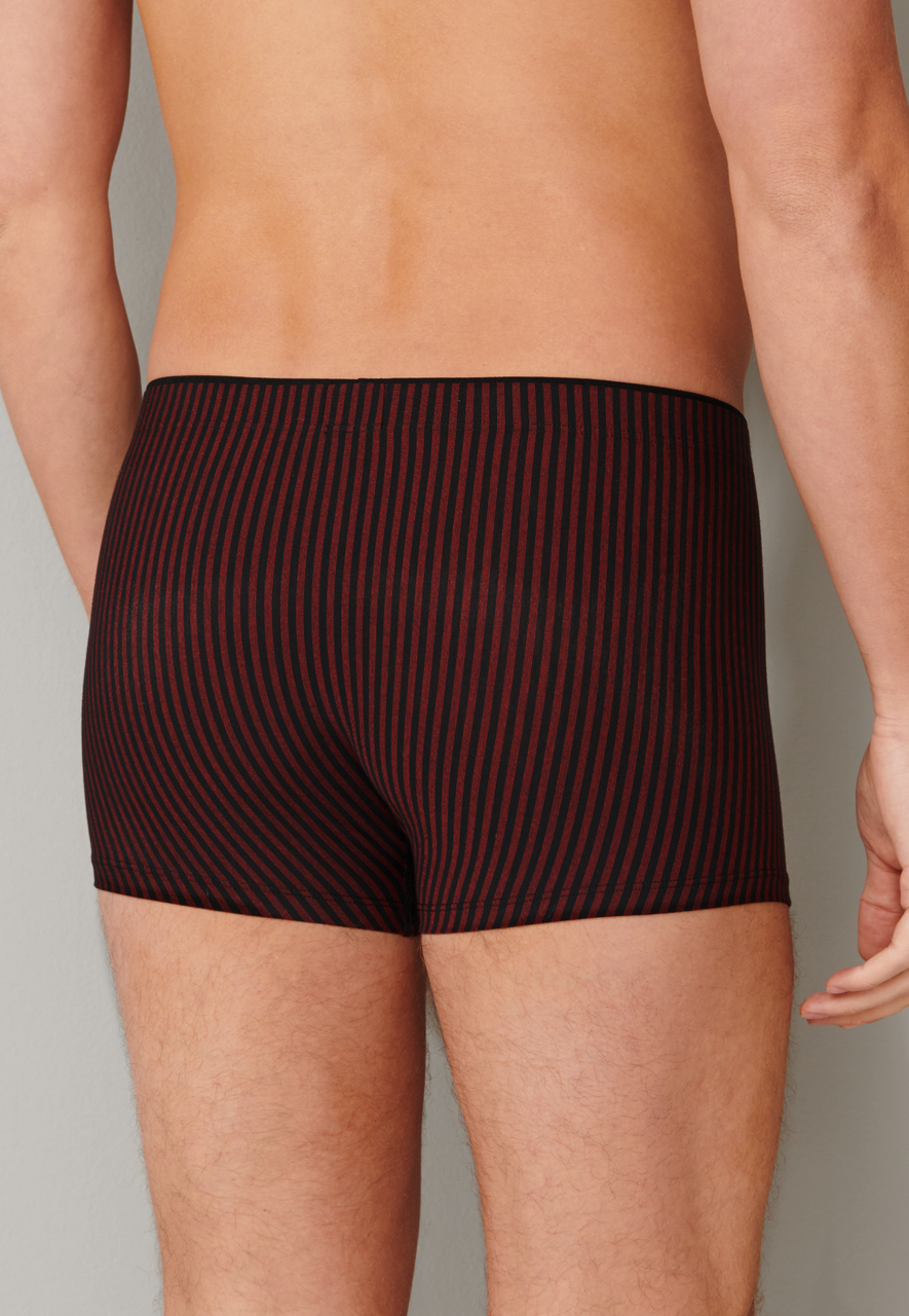 SCHIESSER Long Life Soft boxer (1-pack), heren short rood-zwart gestreept