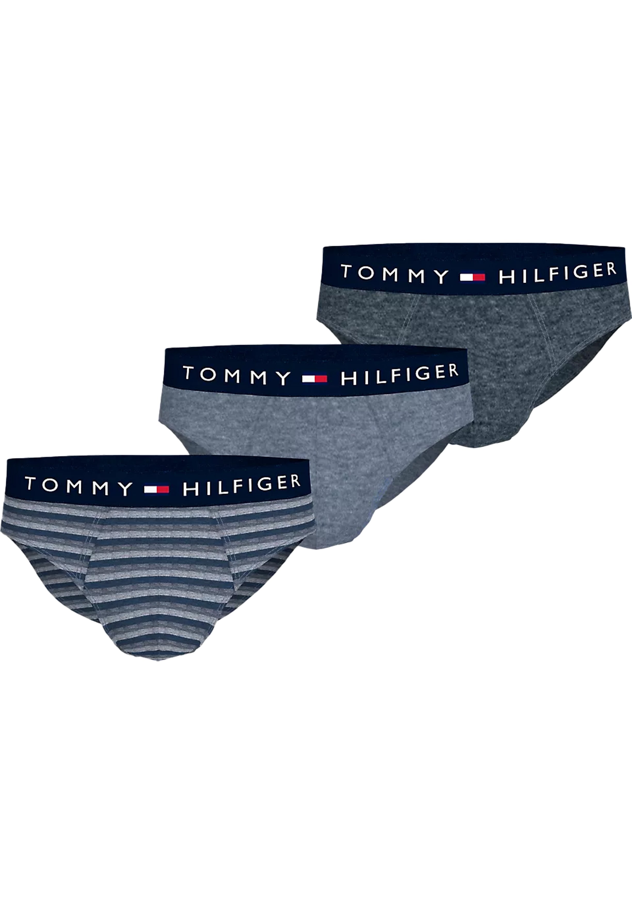 Tommy Hilfiger hipster brief (3-pack), heren slips, gestreept en blauw