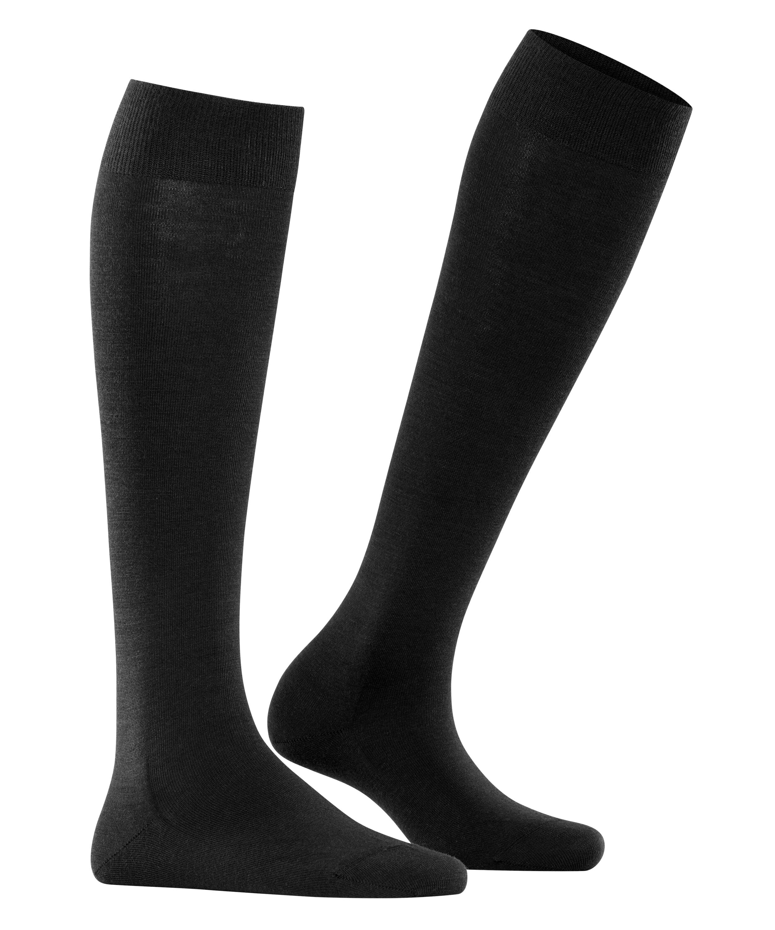 FALKE Softmerino dames kniekousen, zwart (black)