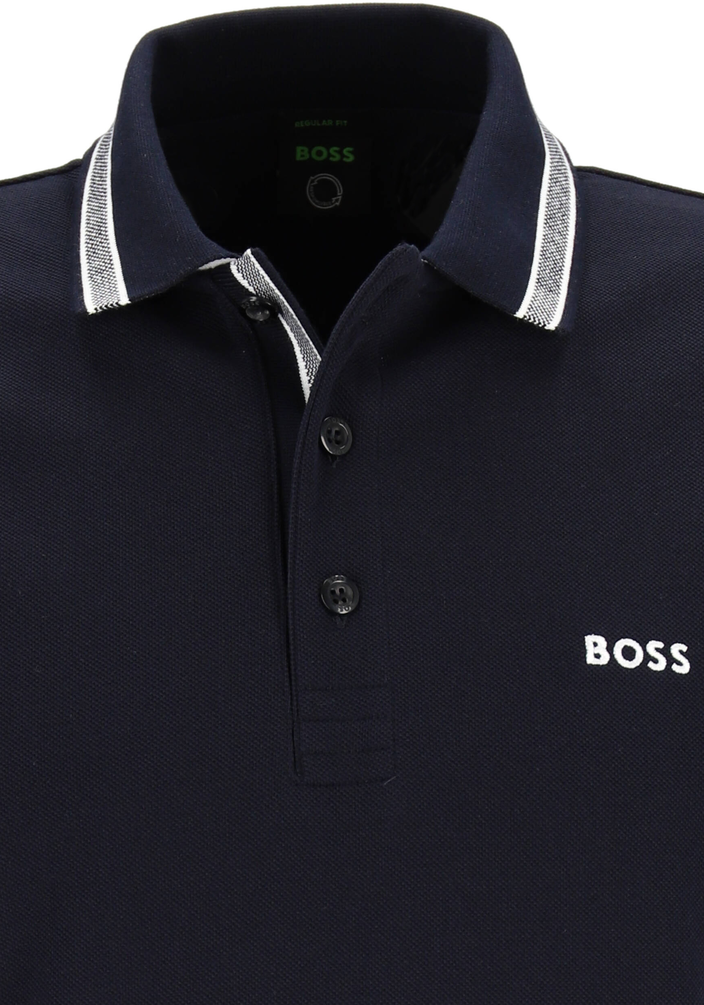 HUGO BOSS Paddy regular fit polo, heren polo korte mouw, donkerblauw (contrast)