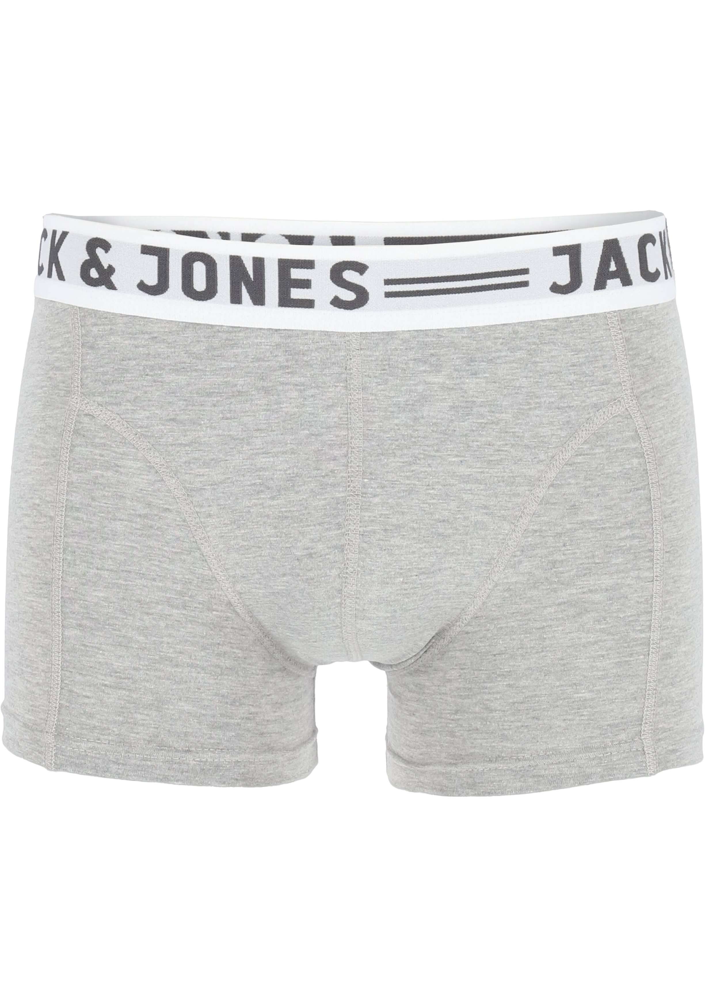 Jack & Jones heren boxers Sense trunks (3-pack), zwart - wit - grijs