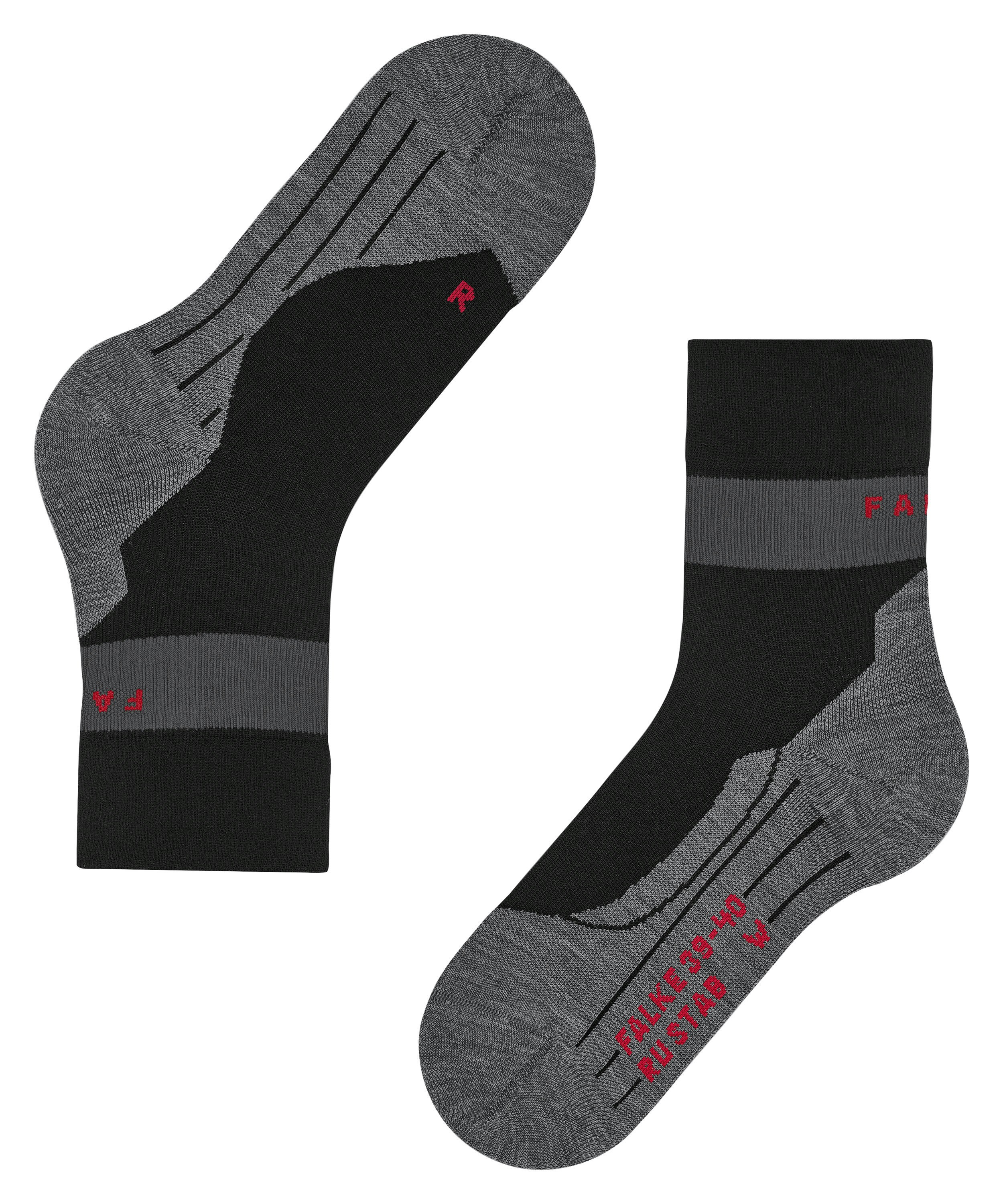 FALKE RU Compression Stabilizing heren running sokken, zwart (black-mix)