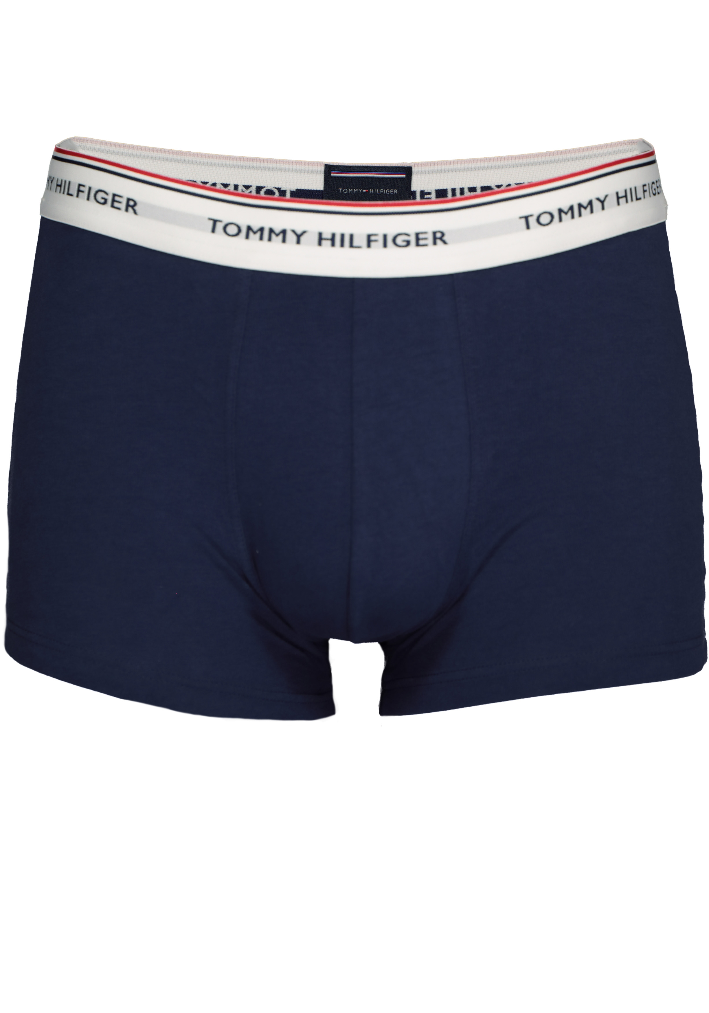 Tommy Hilfiger trunks (3-pack), heren boxers normale lengte, blauw met verschillende kleuren band