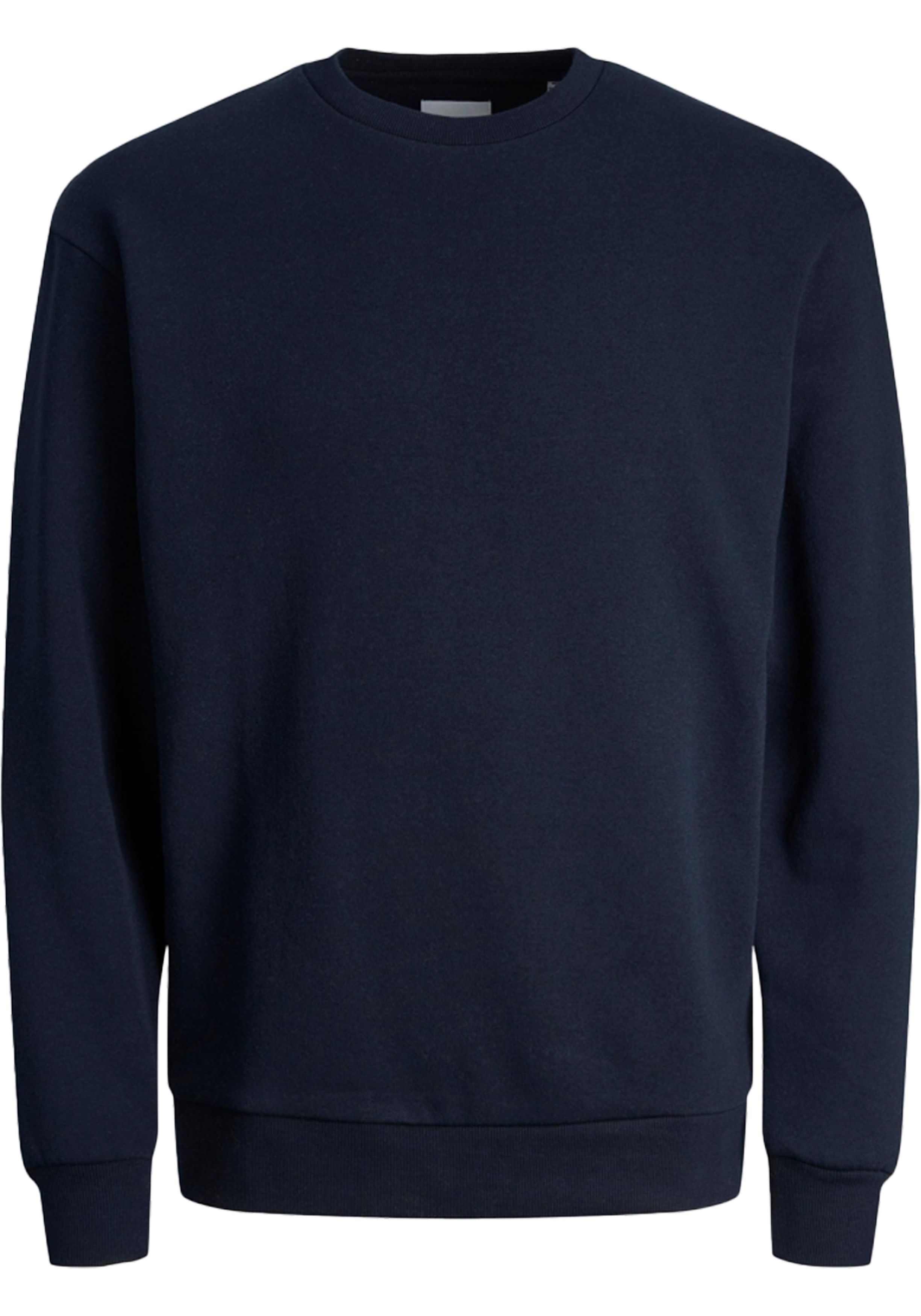 JACK & JONES Bradley sweat crew regular fit, heren sweatshirt katoenmengsel met O-hals, blauw