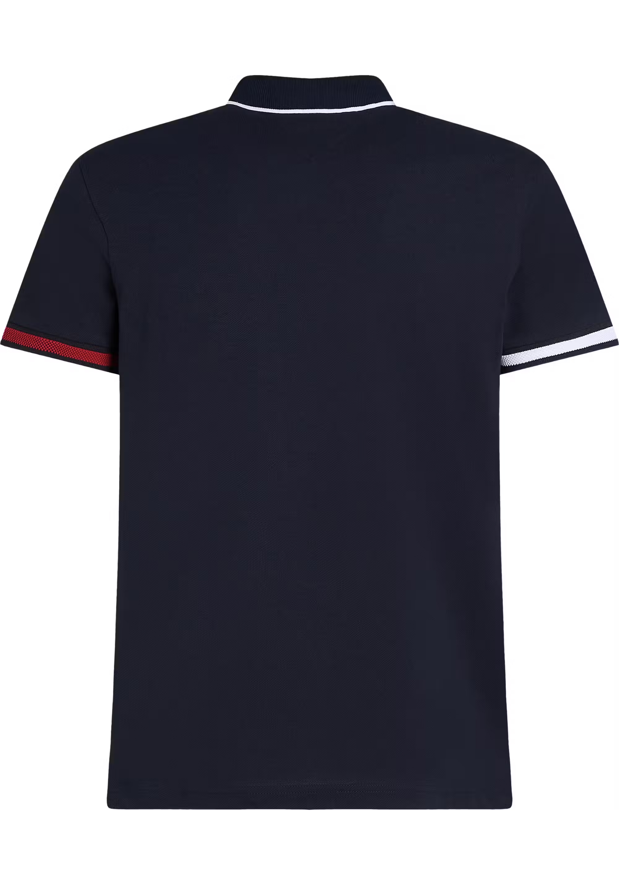 Tommy Hilfiger Flag Cuff Slim Polo, heren poloshirt, donkerblauw