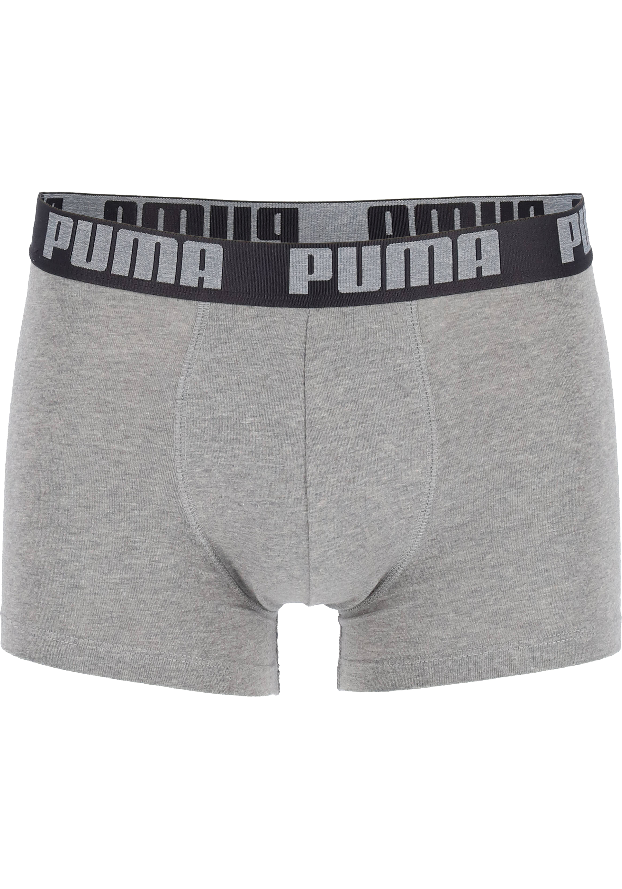 Puma Basic Boxer heren (2-pack), zwart en donkergrijs