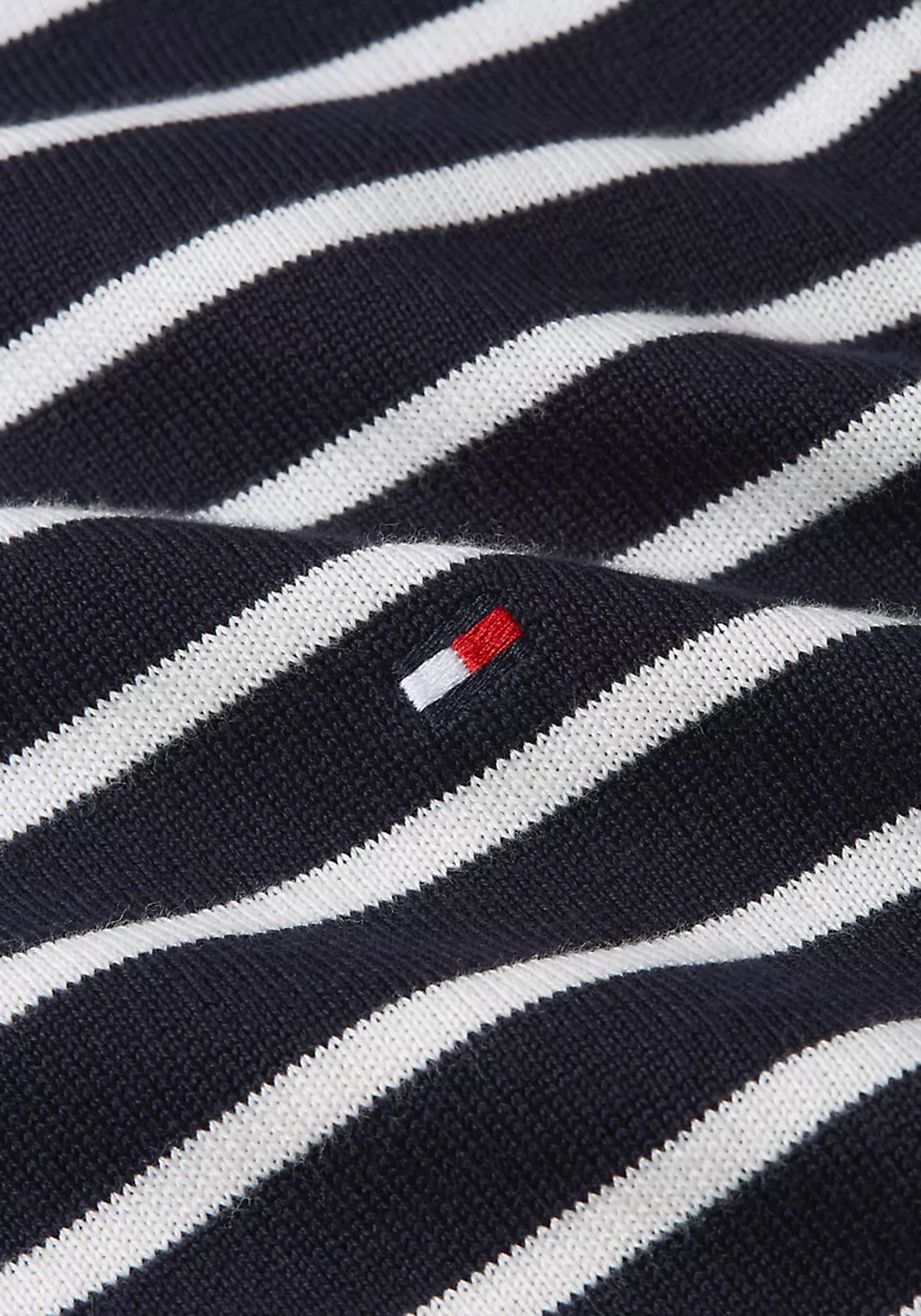 Tommy Hilfiger heren pullover katoen, donkerblauw met off white gestreept