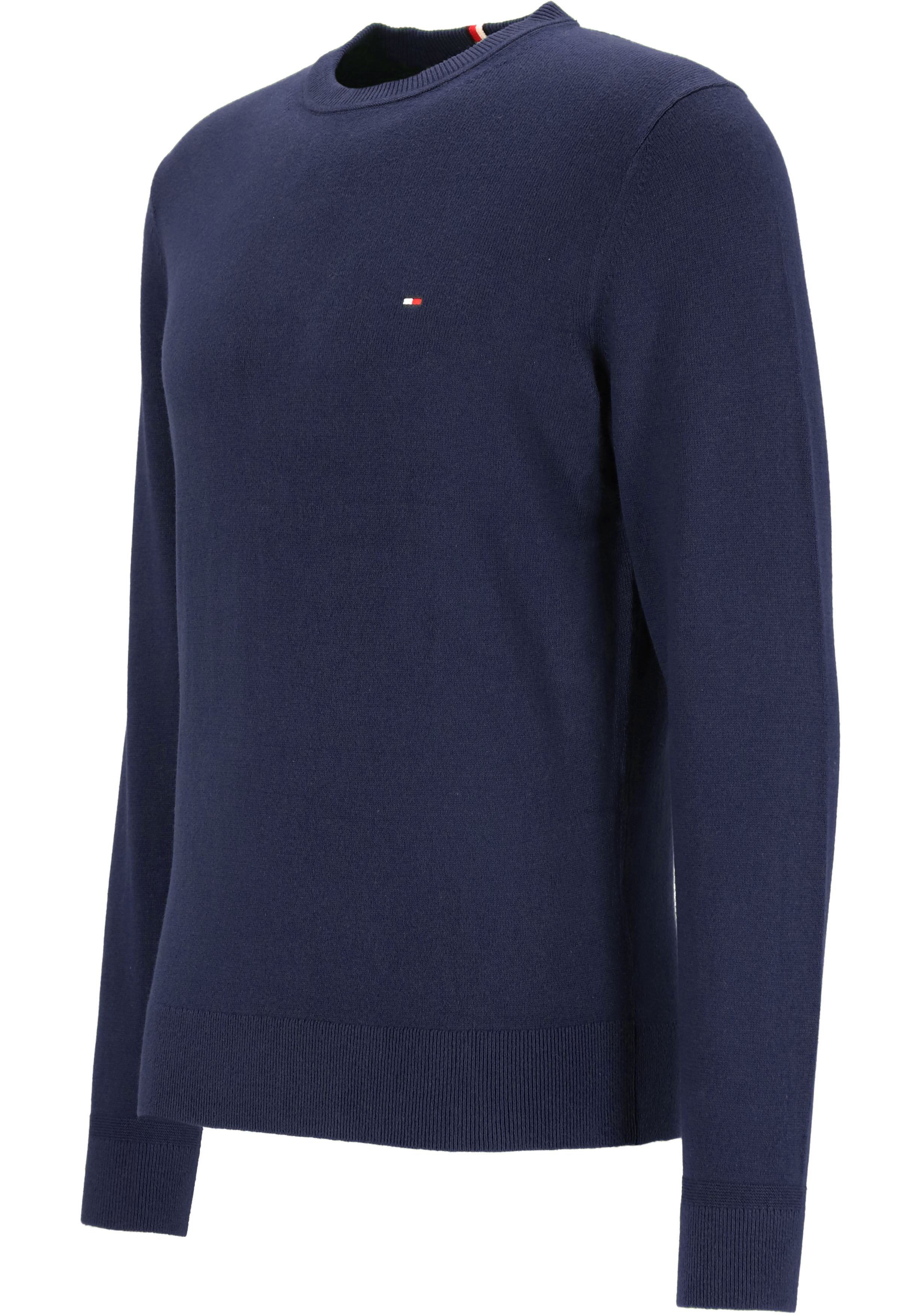 Tommy Hilfiger O-hals trui katoen met kasjmier, Pima Organic Cotton Cashmere, donkerblauw (Desert Sky)