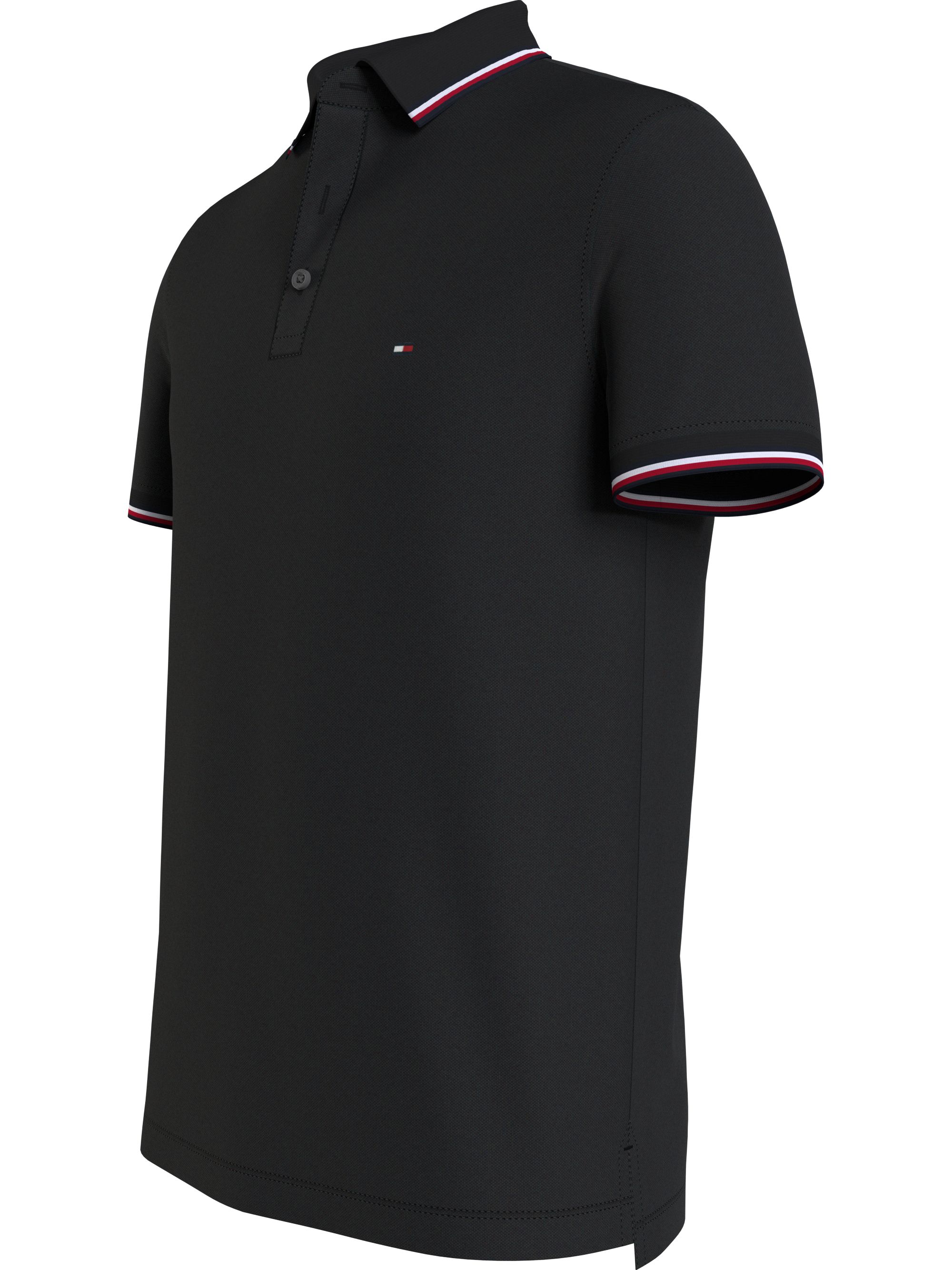 Tommy Hilfiger 1985 Rwb Tipped Slim Polo, heren poloshirt, zwart