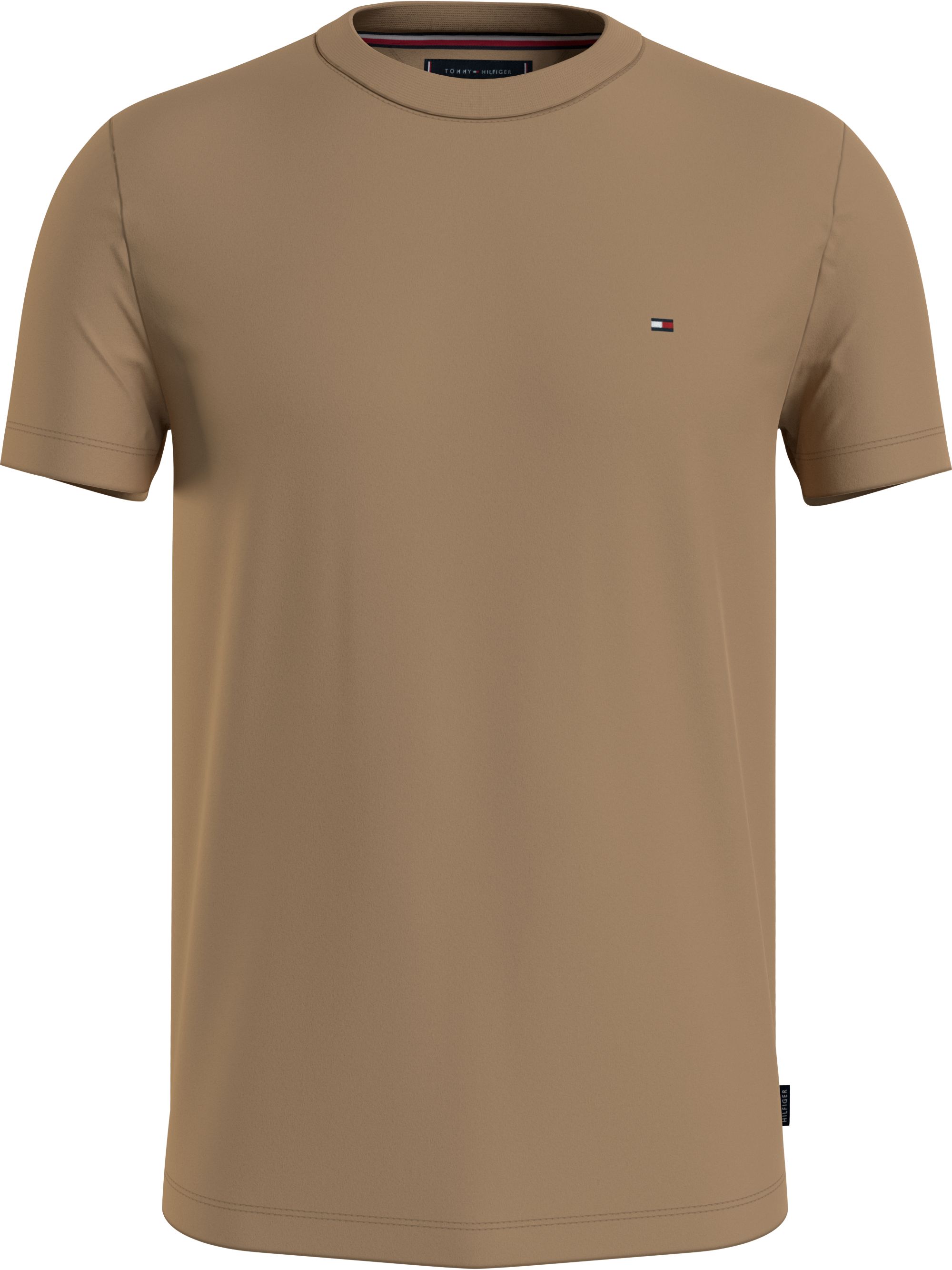 Tommy Hilfiger Luxury Interlock Tee, heren T-shirt korte mouw O-hals, kaki