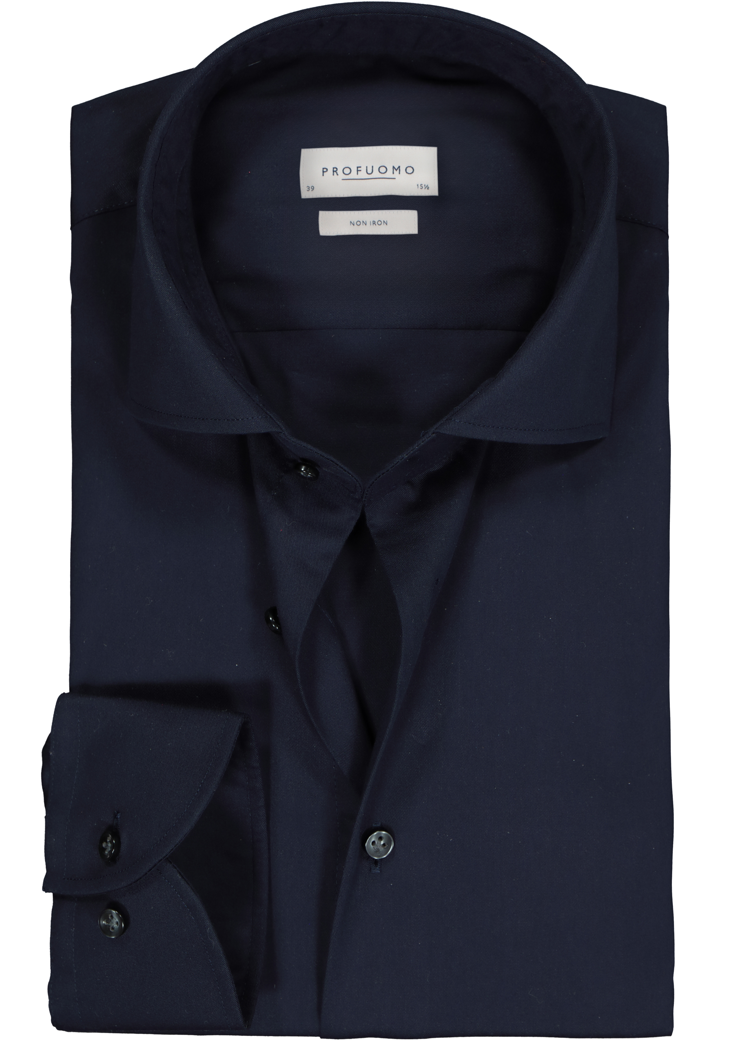 Profuomo slim fit overhemd, fine twill, marine blauw