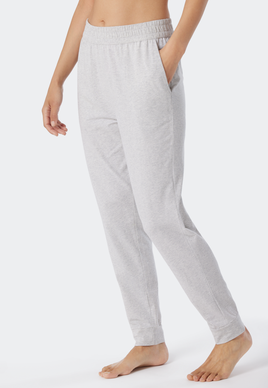 SCHIESSER Mix+Relax loungebroek lang, dames broek lang met manchetten grijs-gemeleerd