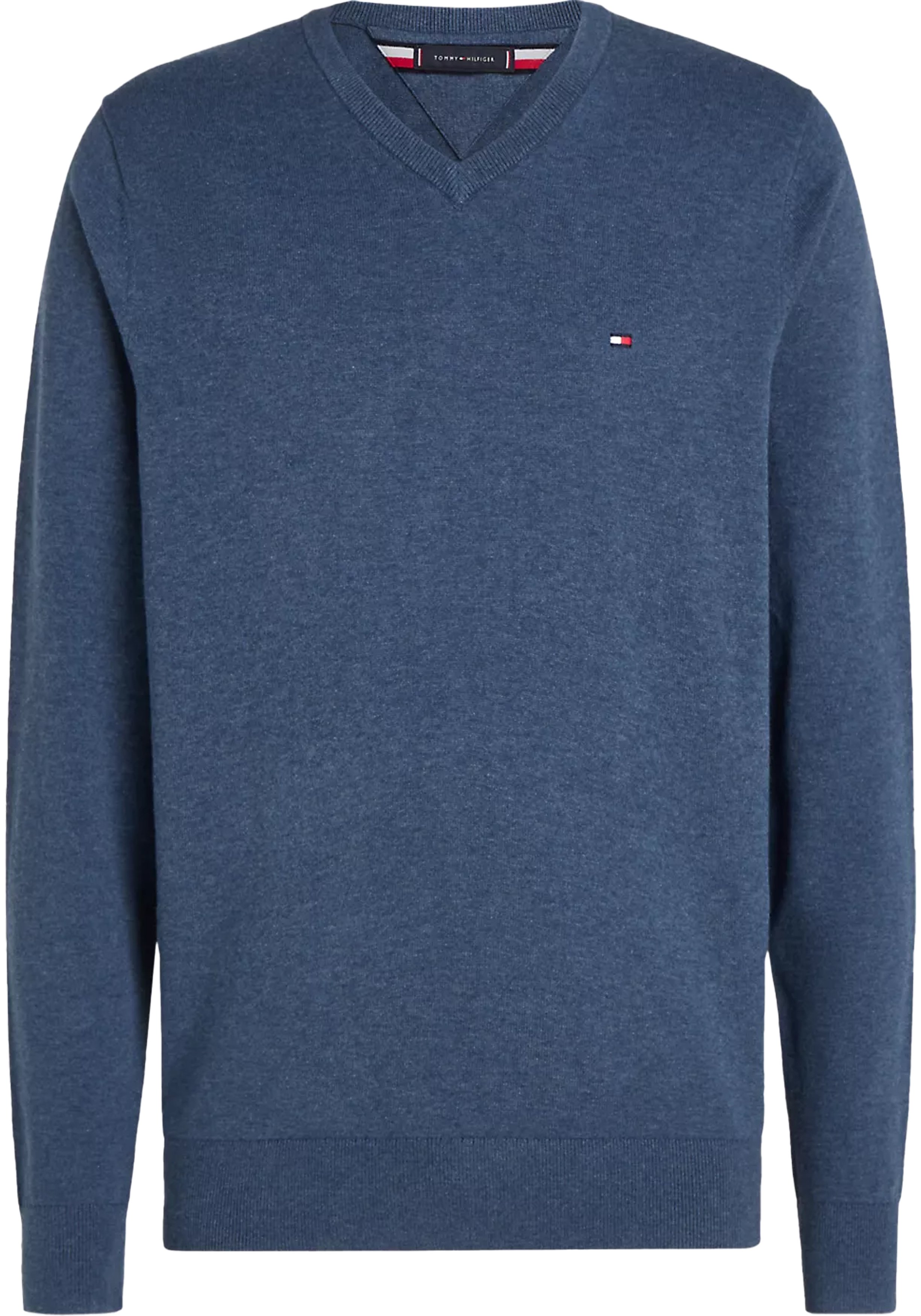 Tommy Hilfiger heren pullover katoen, middenblauw melange