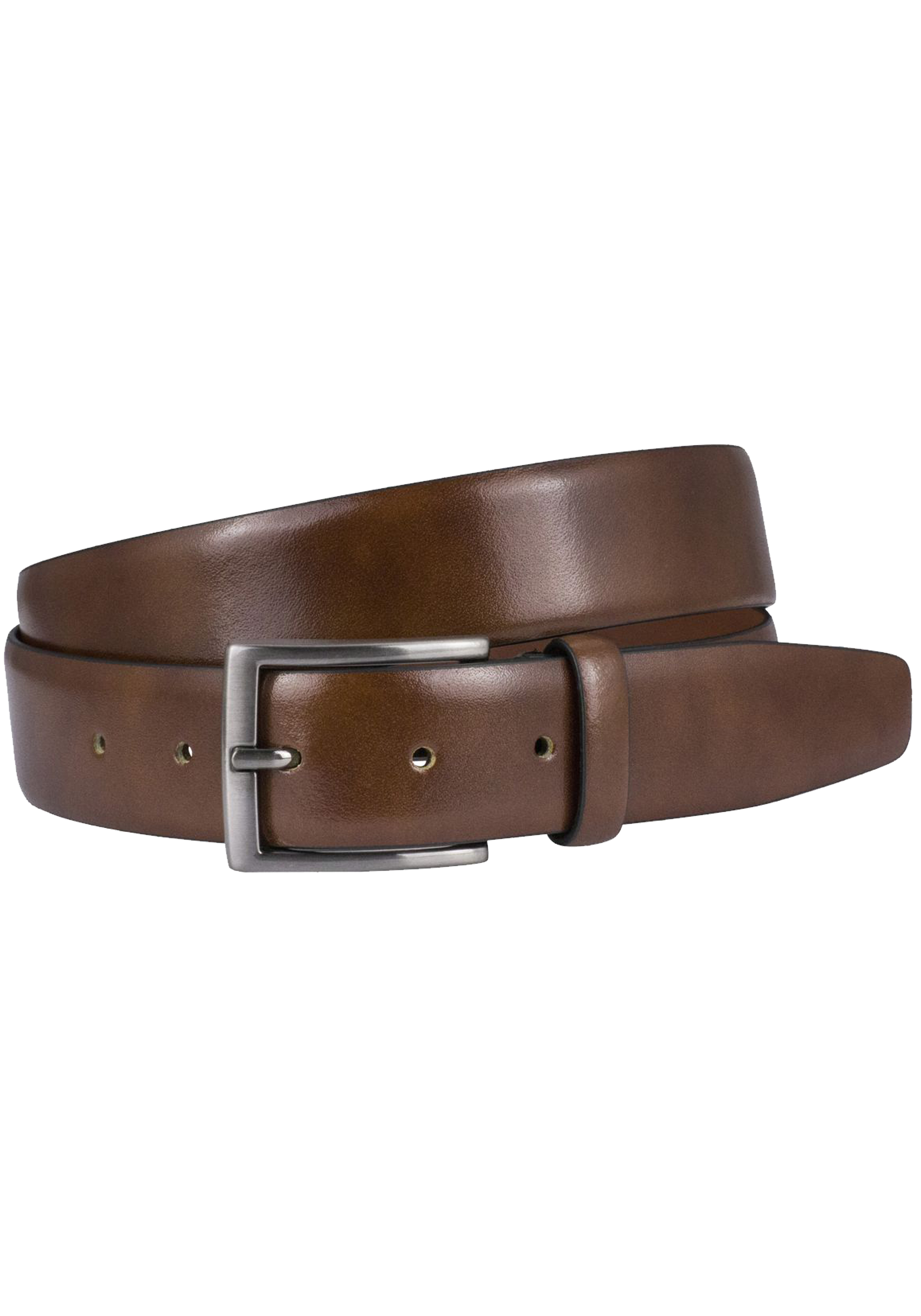 LINDENMANN leren heren riem, cognac