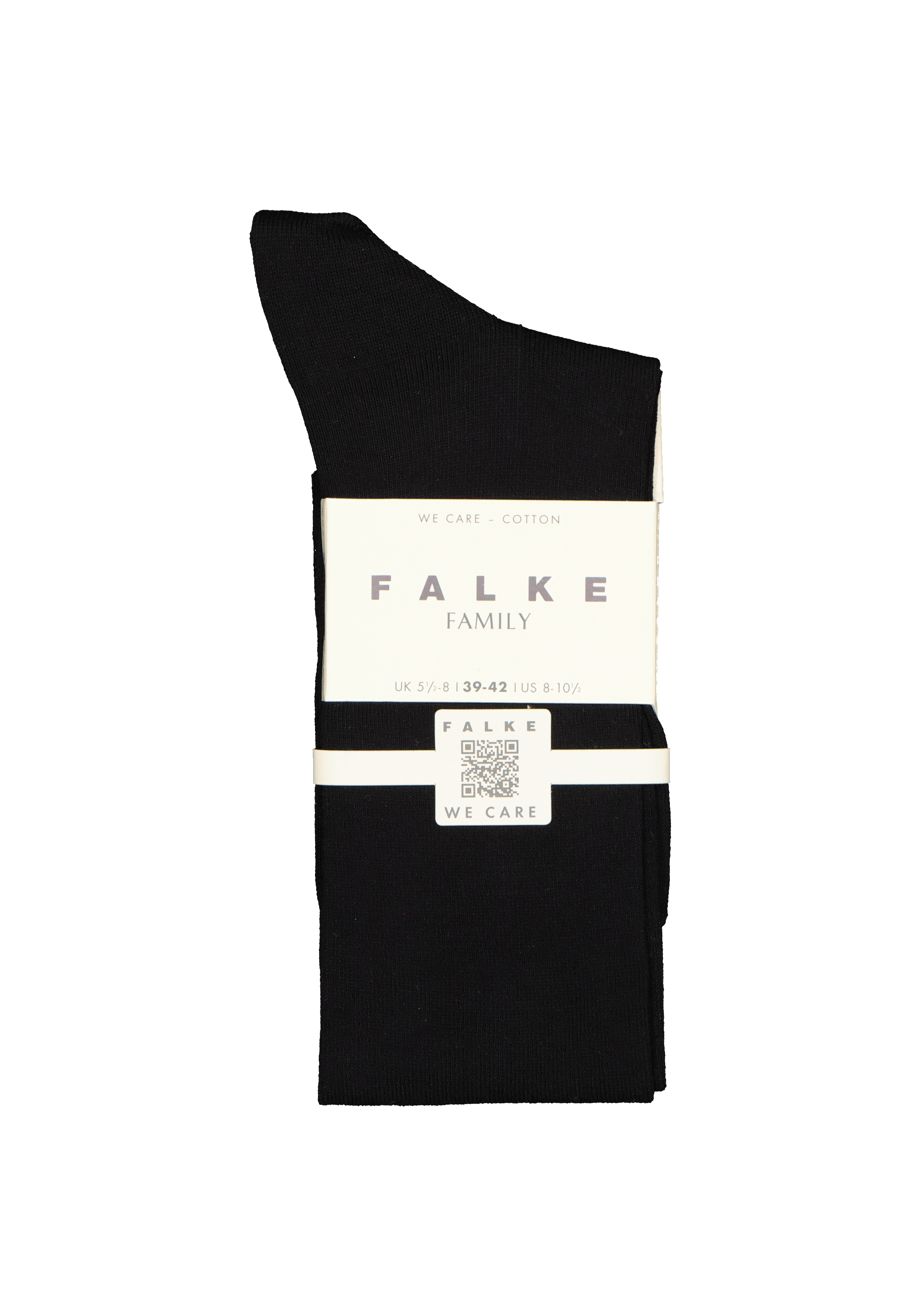 FALKE Family dames kniekousen, katoen, zwart (black)