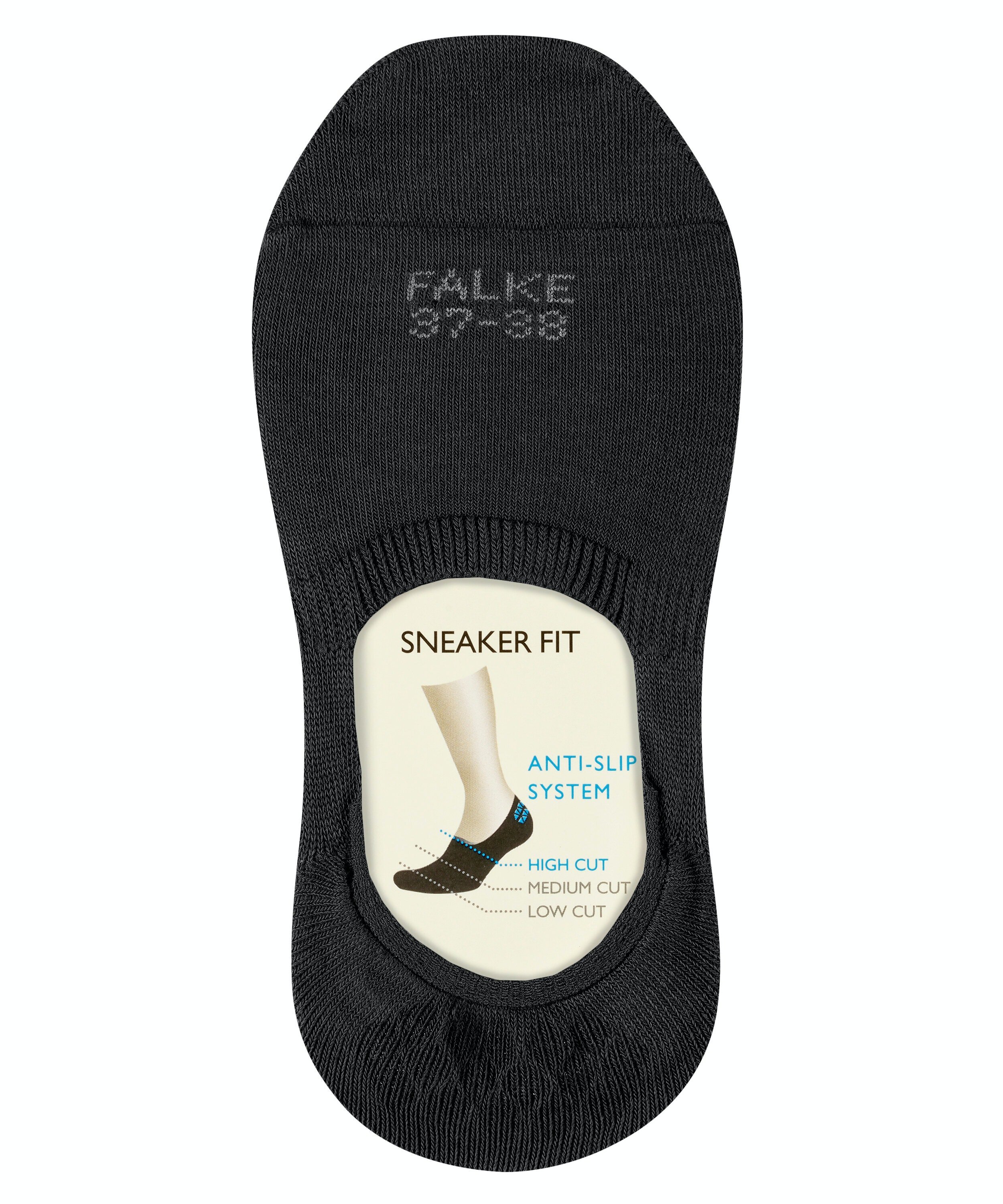 FALKE Step High Cut dames kousenvoetjes, zwart (black)