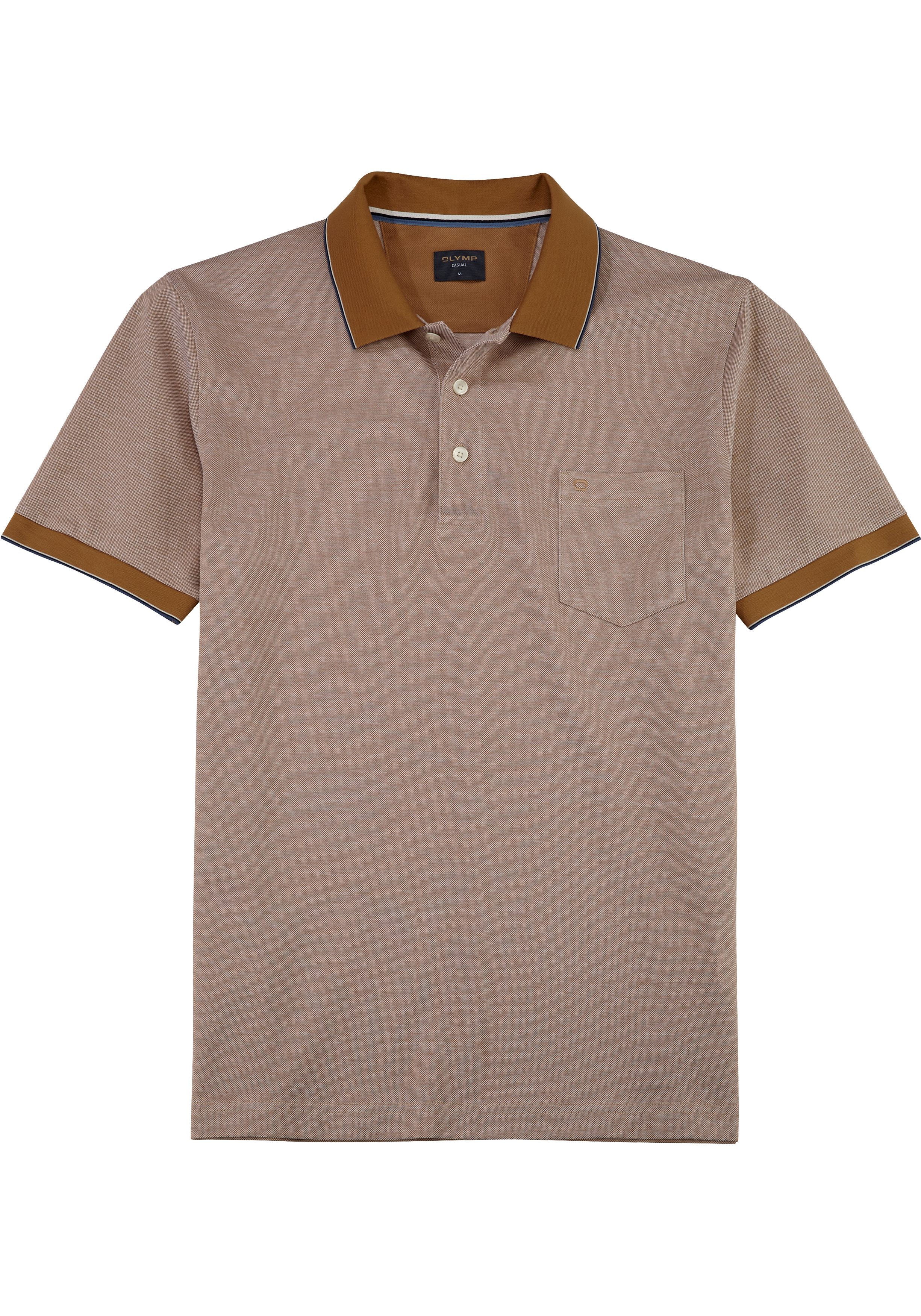 OLYMP Polo Casual, modern fit polo, caramel