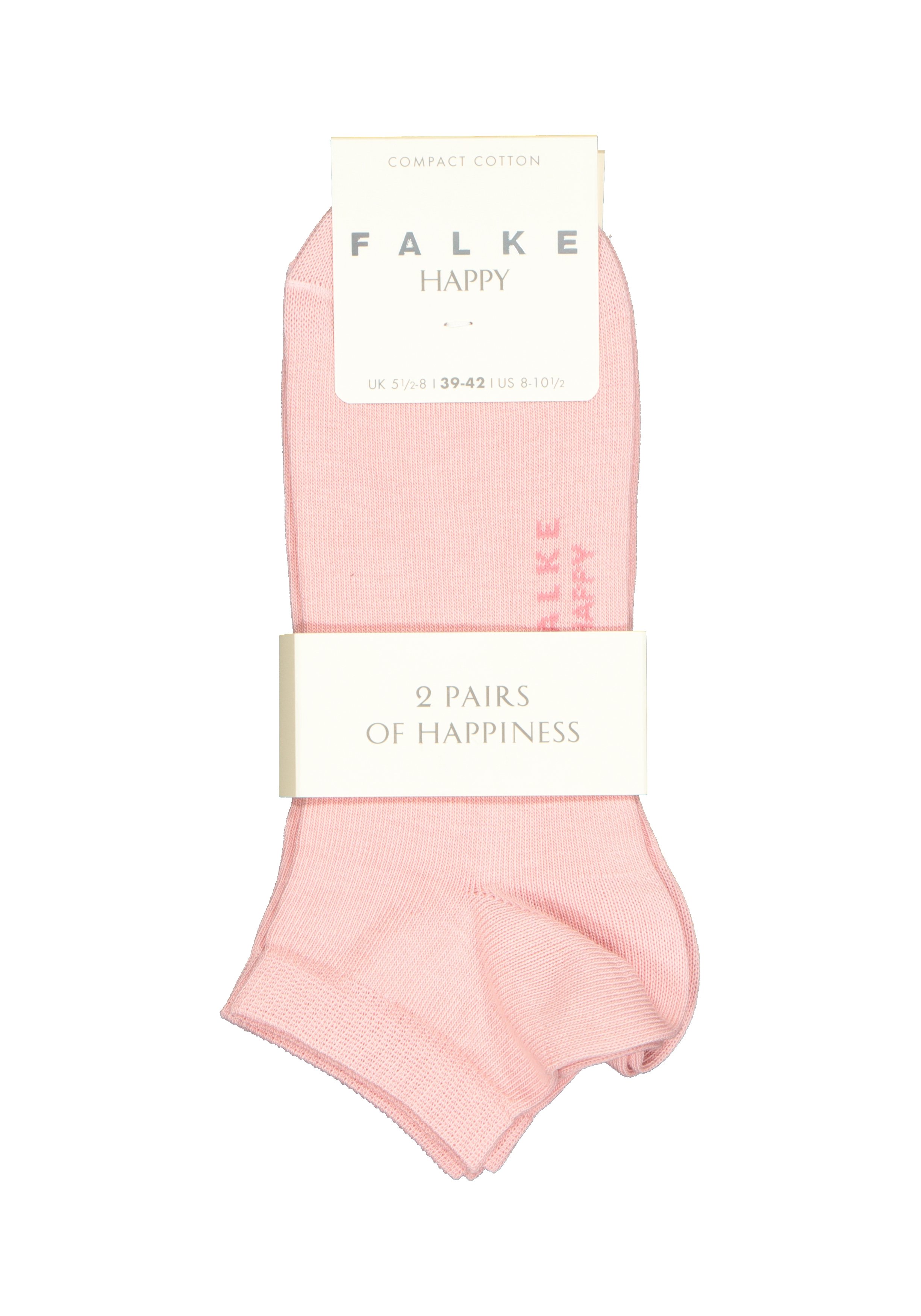 FALKE Happy dames enkelsokken (2-pack), katoen, roze (blossom)