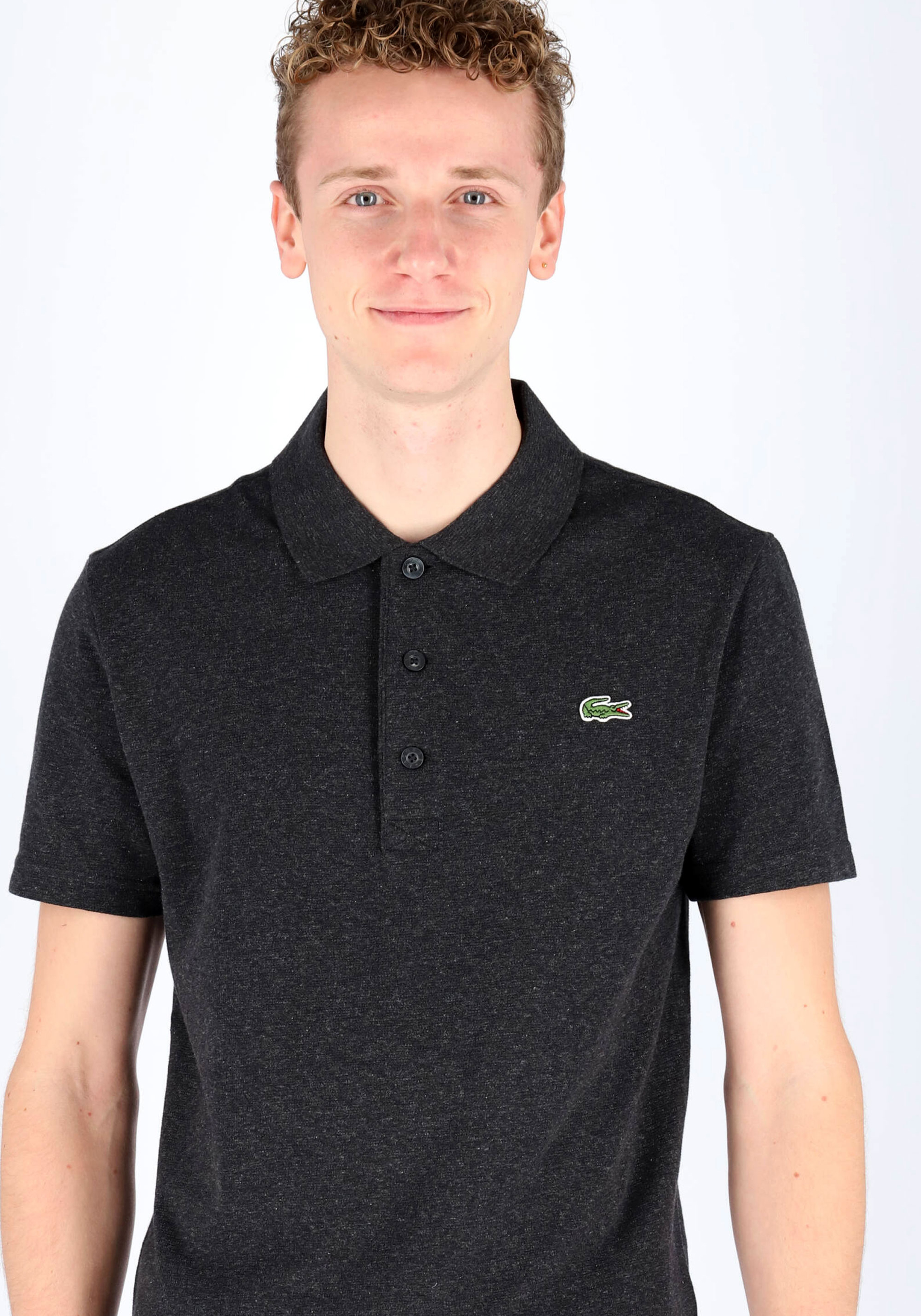 Lacoste Sport polo slim fit, ultra lightweight knit, antraciet grijs