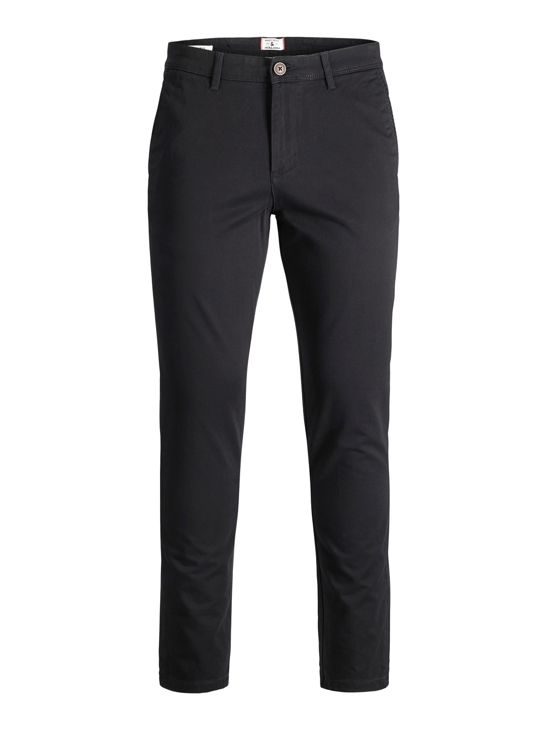 JACK & JONES Marco Bowie Black loose fit, heren chino, zwart