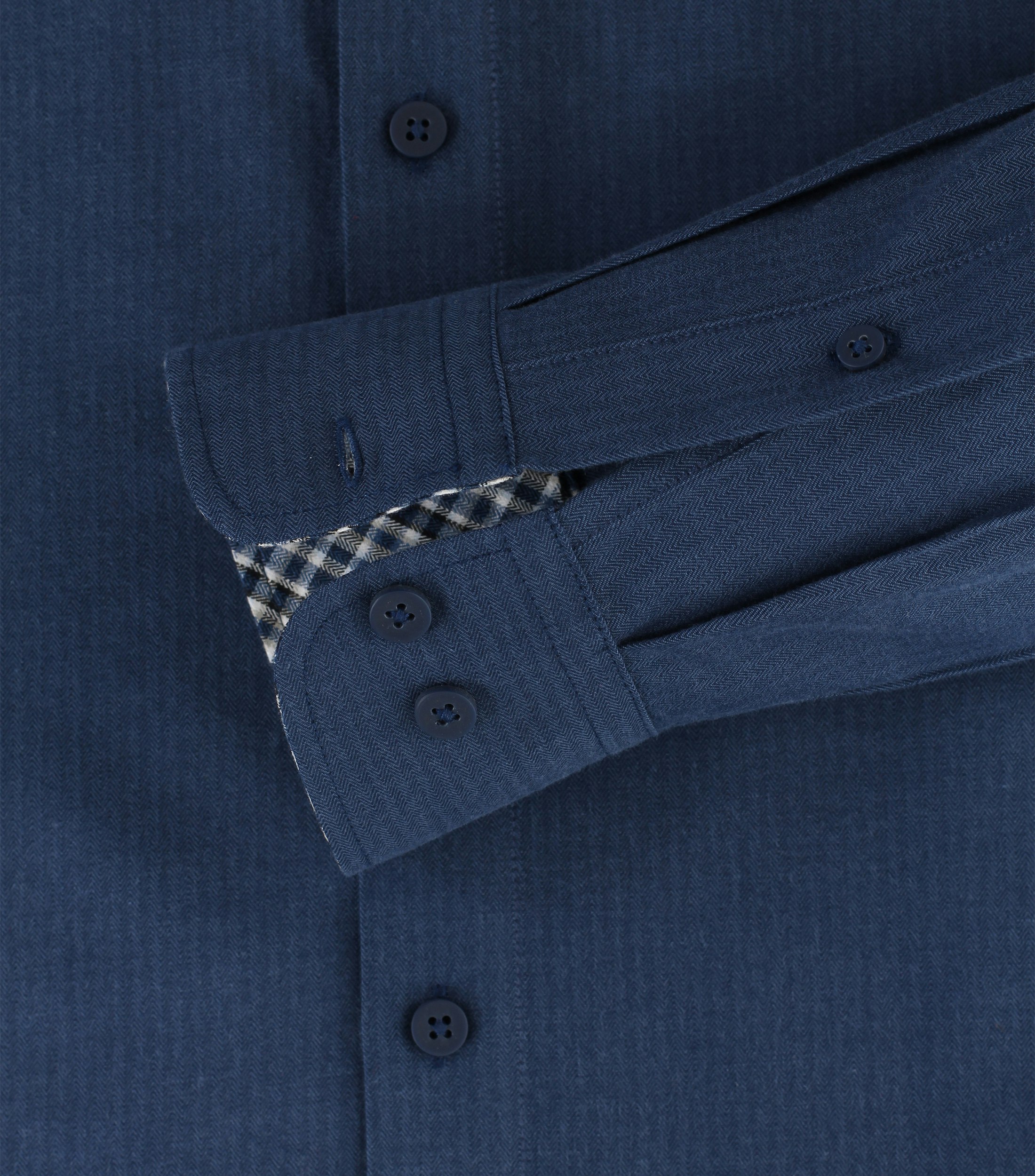 Redmond modern fit overhemd, twill, blauw