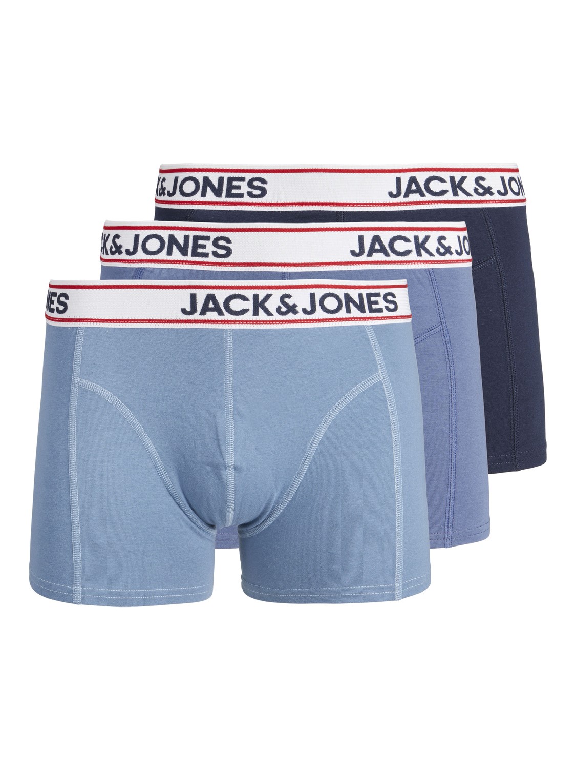 JACK & JONES Jacjake trunks (3-pack), heren boxers normale lengte, blauw