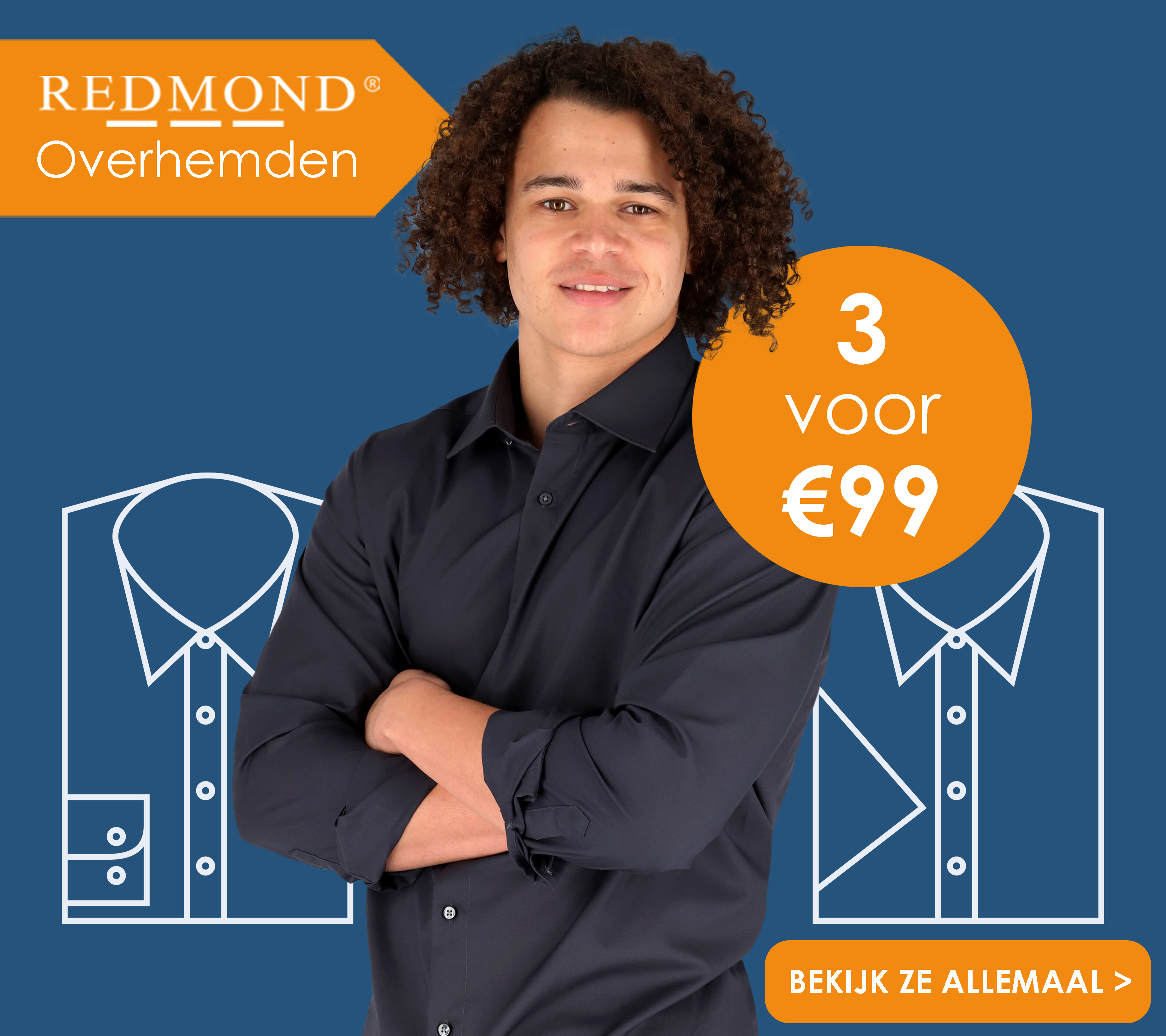 Redmond overhemden 3 voor 99 euro bij HemdVoorHem, bekijk ze allemaal!