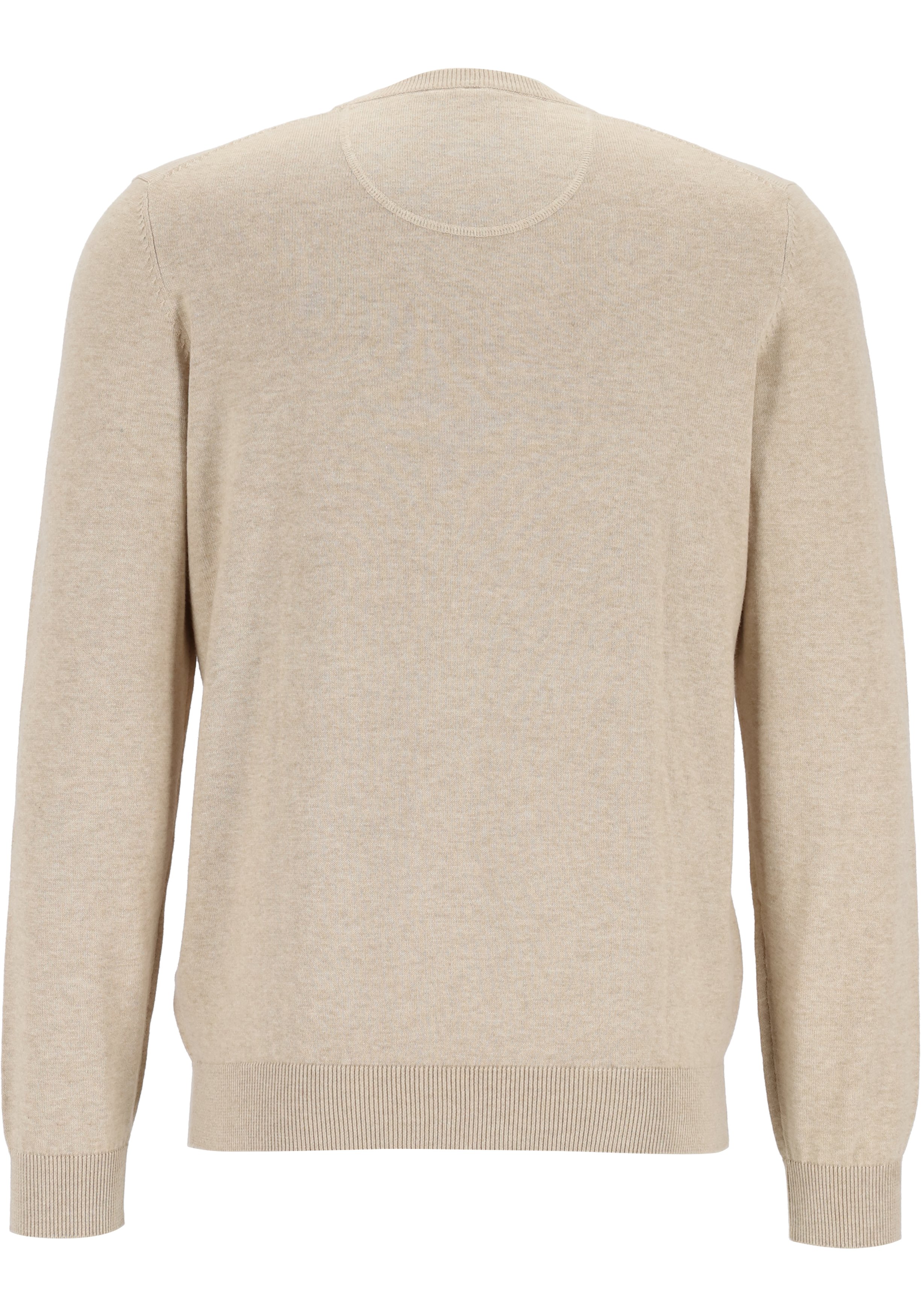 MARVELIS modern fit trui katoen, O-hals, beige