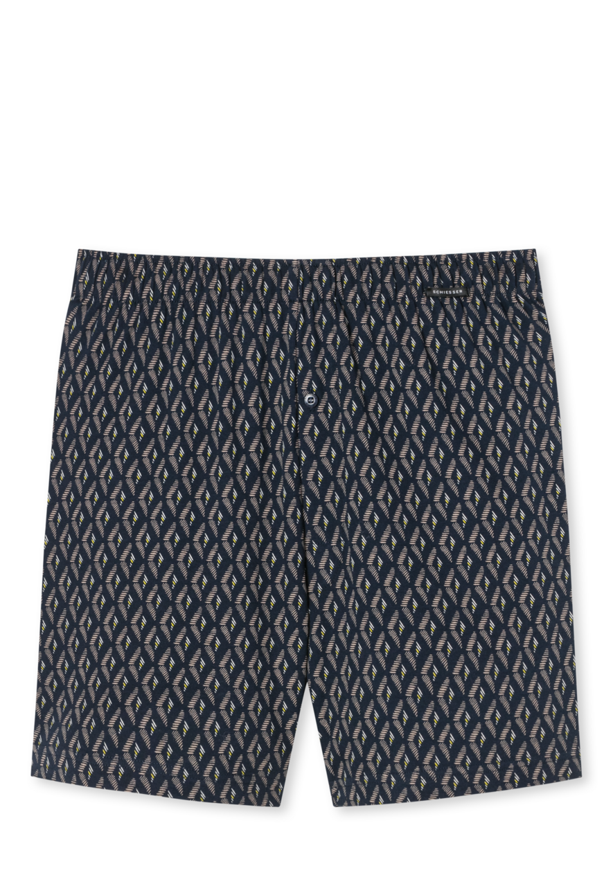 SCHIESSER Fine Interlock boxer (1-pack), heren boxershort bruin-grijs gedessineerd