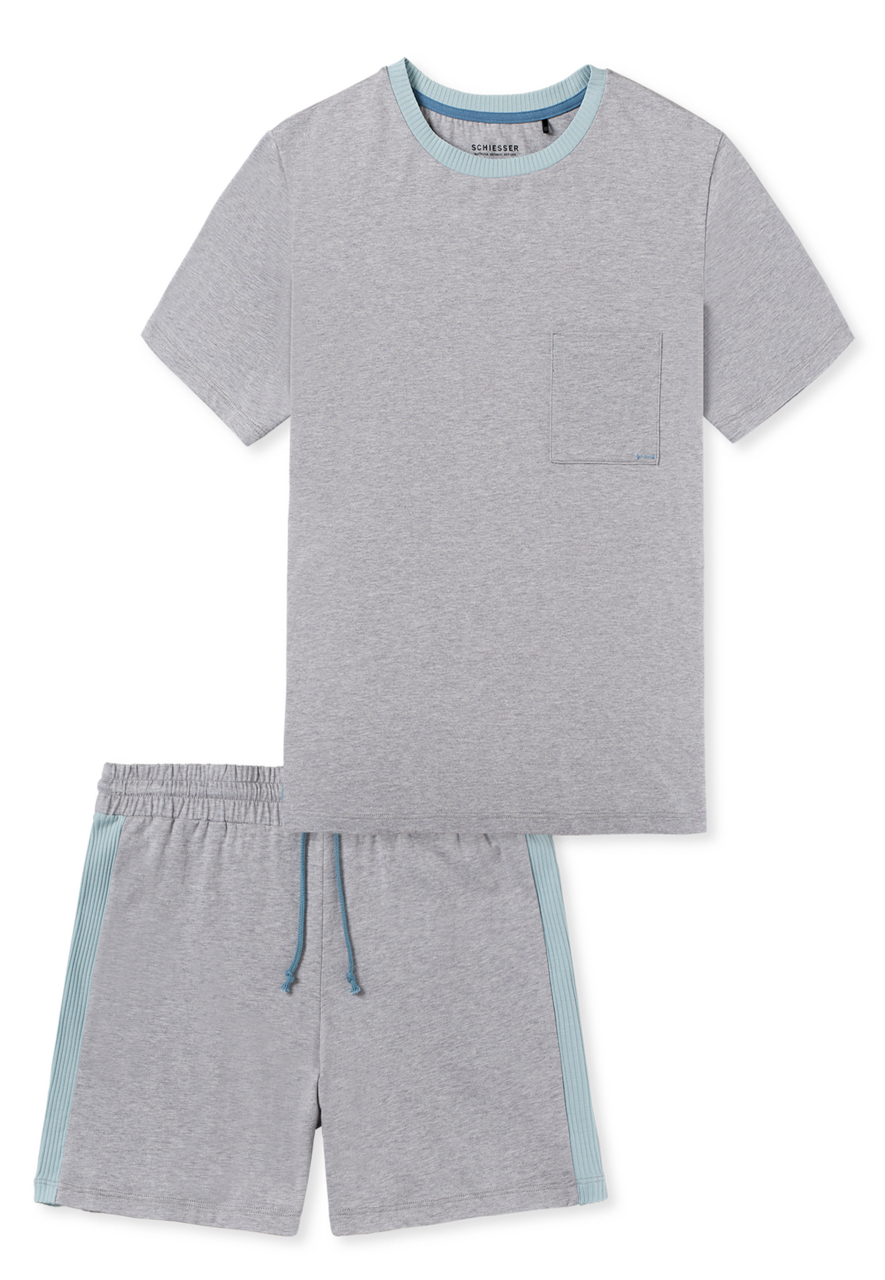 SCHIESSER Casual Nightwear shortamaset, dames shortama van melange katoen