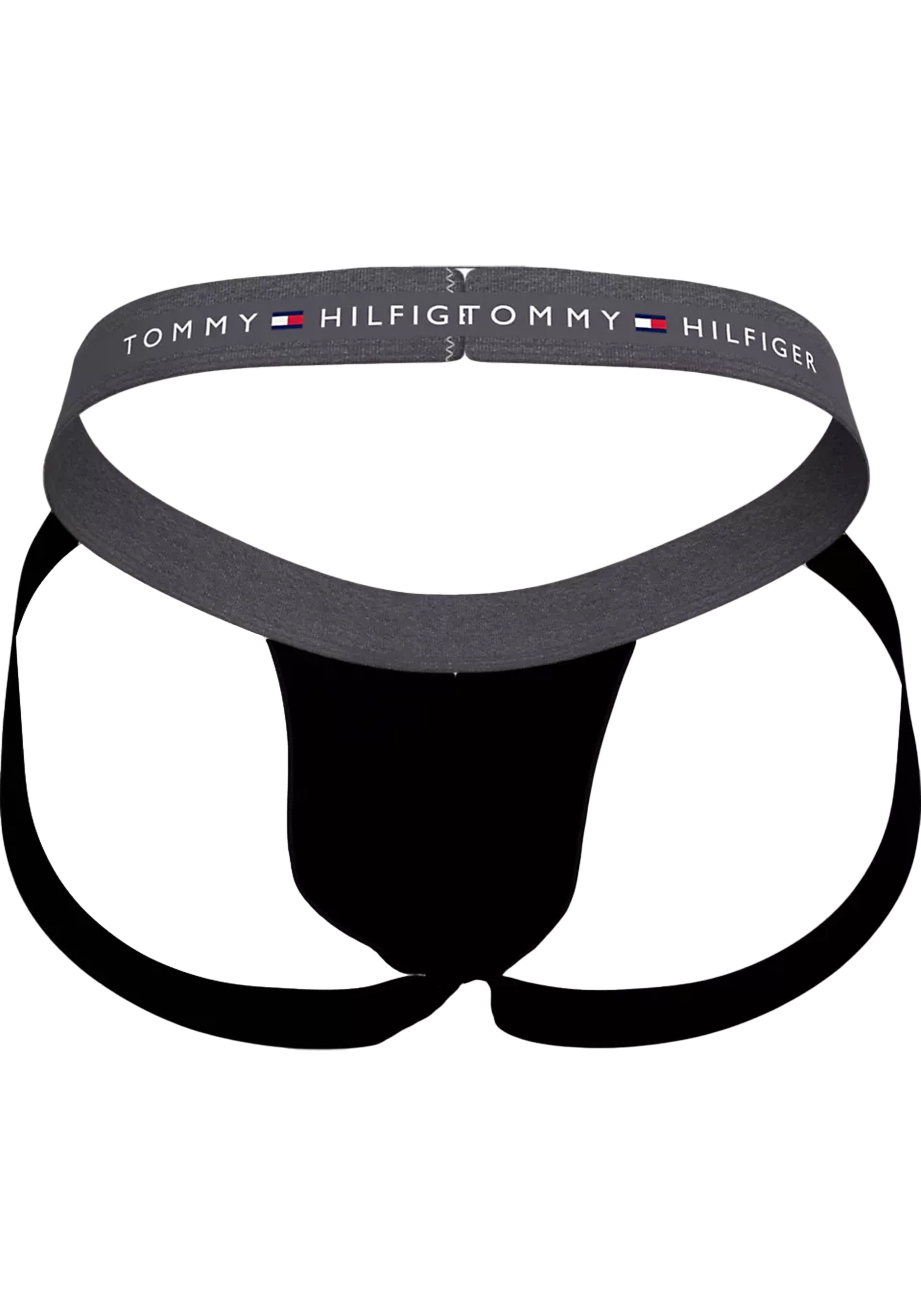 Tommy Hilfiger jockstrap (3-pack), heren jockstrap, zwart met gekleurde tailleband